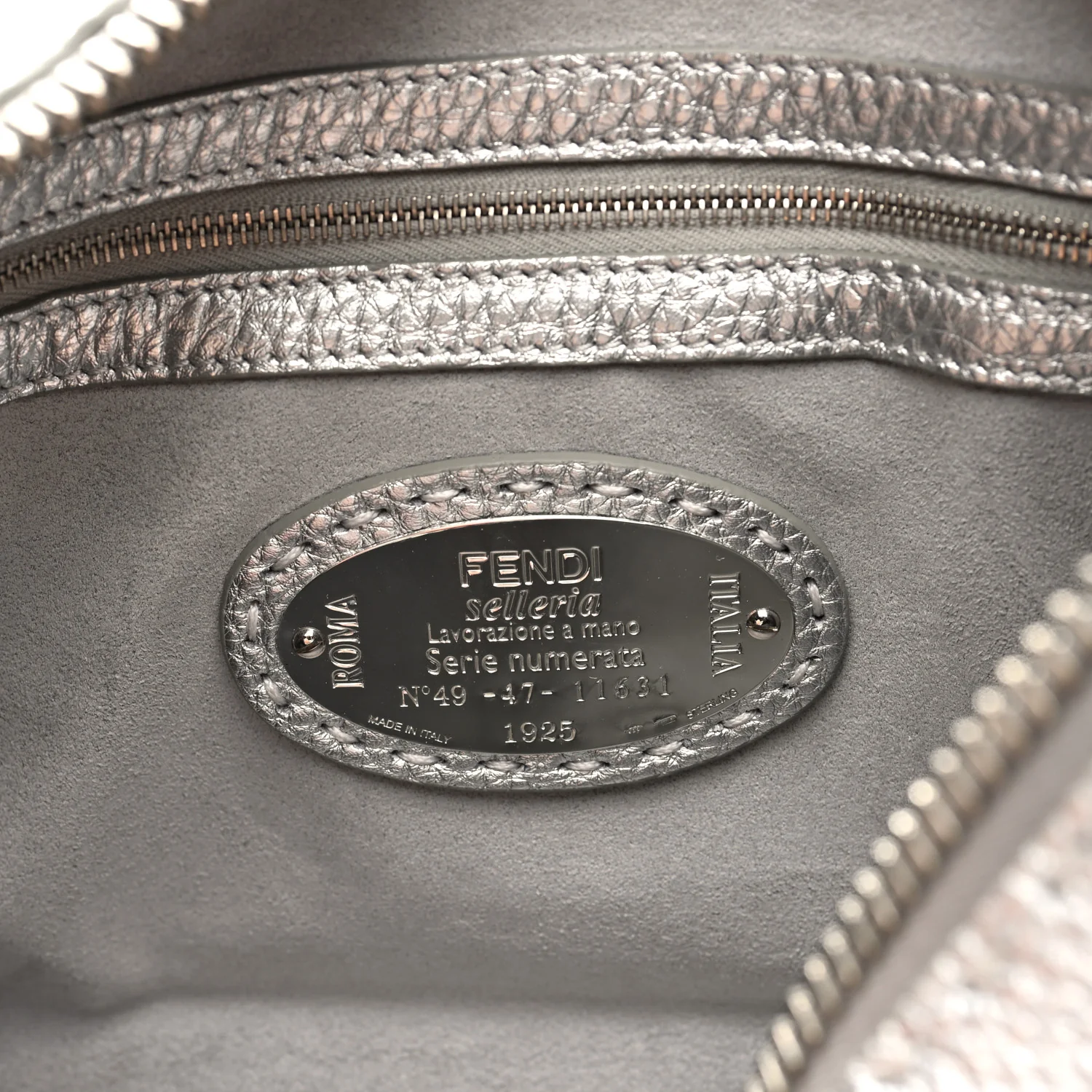 Cuoio Romano Lux Selleria Lei Boston Tote Argento