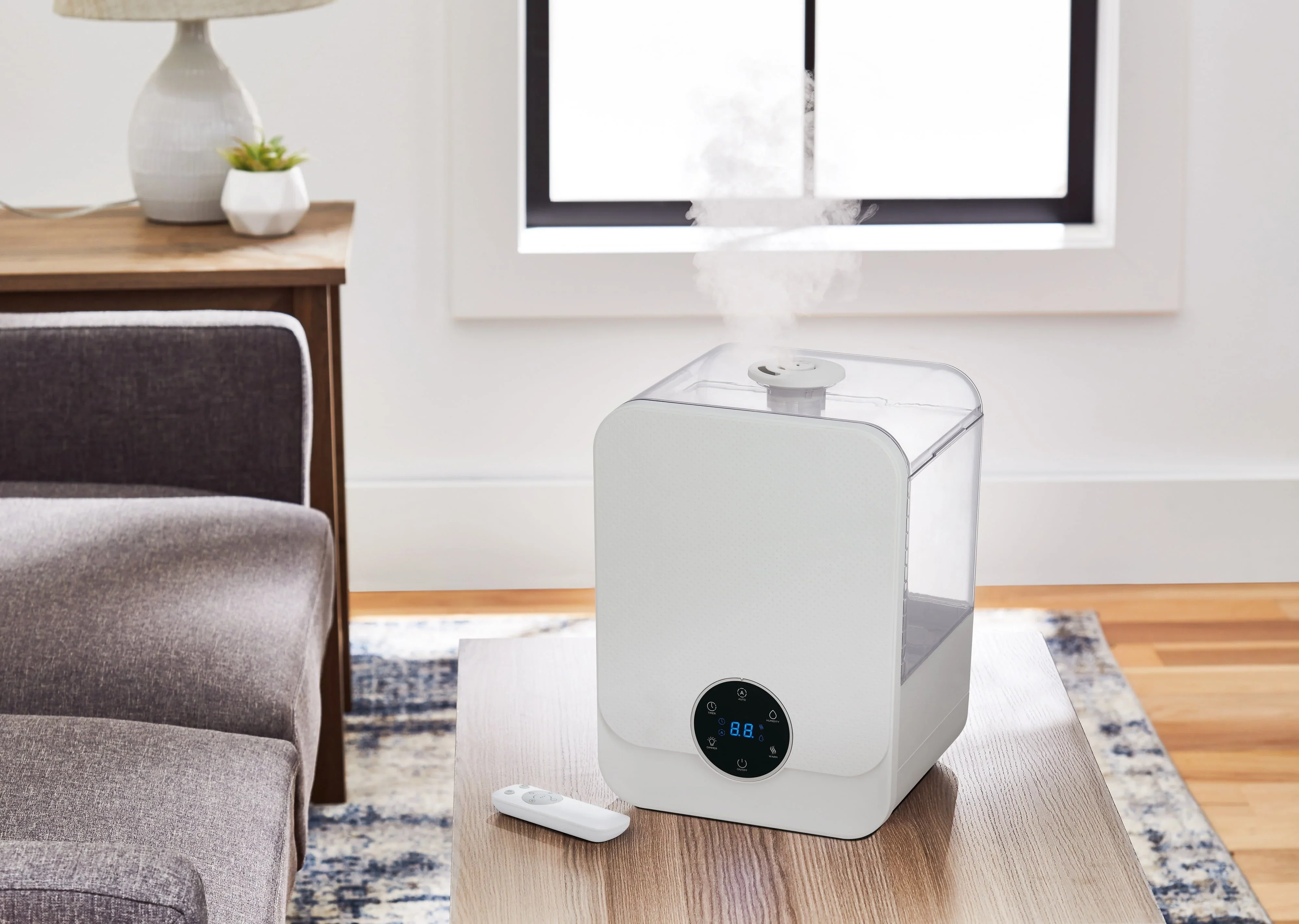 Better Homes & Gardens 1.6 Gal Ultrasonic Warm/Cool Mist Humidifier with Remote, White