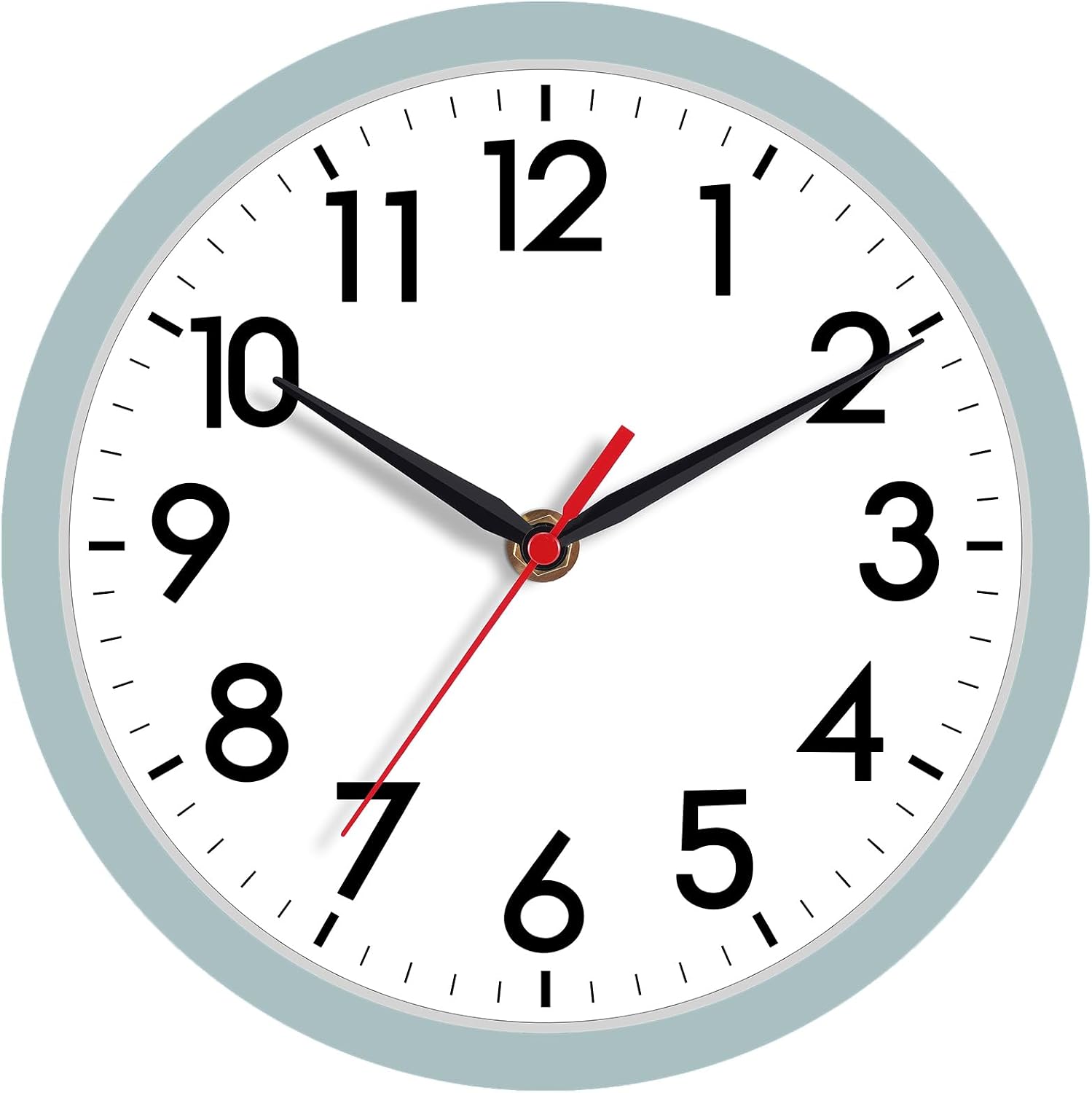 AKCISOT 10 Inch Wall Clock, Silent Battery Operated Analog Clock, Black |   Classroom |   Kitchen |   Office |   Easy to Read Numbers |   Garage