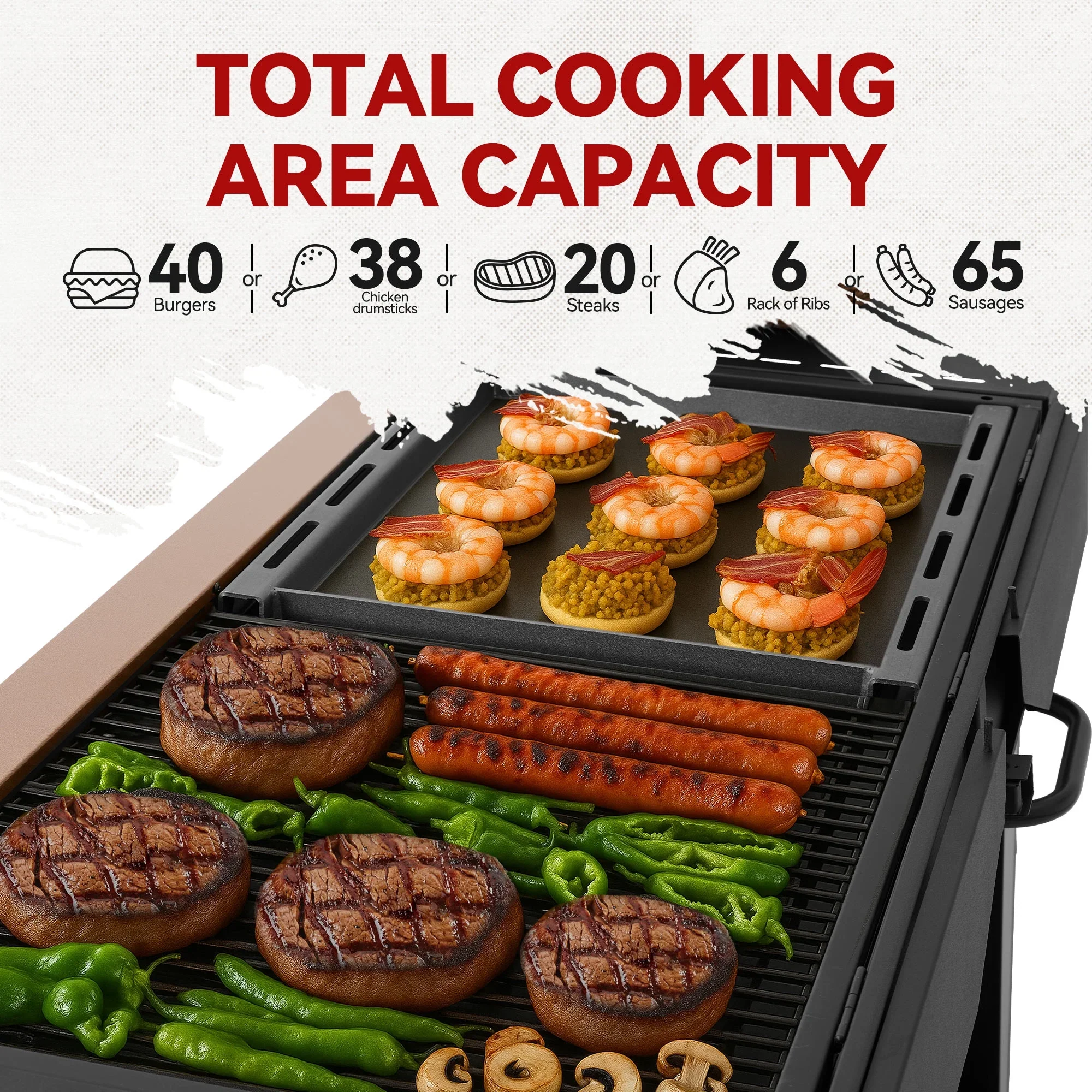 Royal Gourmet GD601Y 6-Burner Gas Grill and Griddle Combo, 2-in-1 Large Cooking Capacity Propane Grill & Griddle for Back Yard, Garden, Family Party, BBQ, Yellow