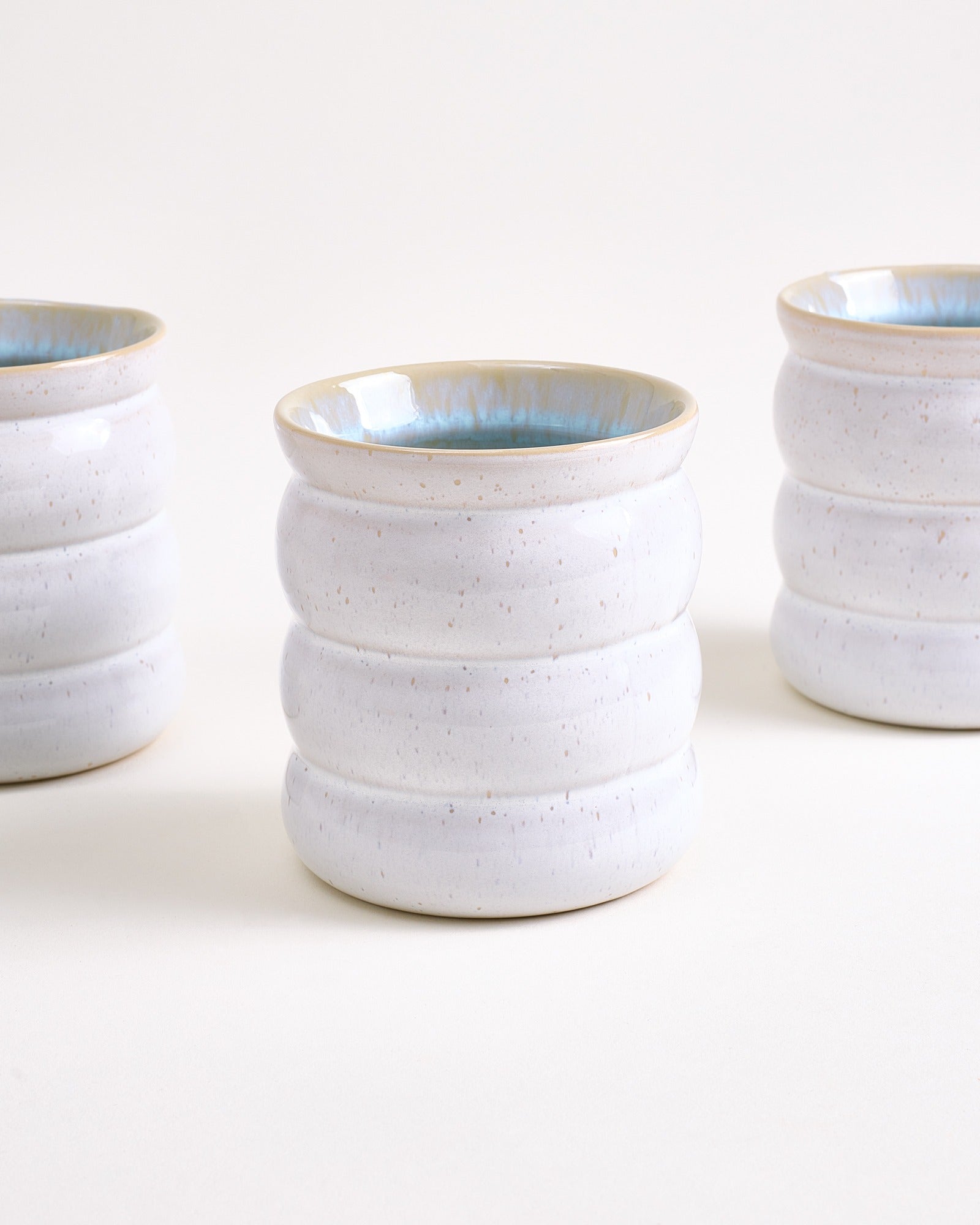 AREIA - LARGE CUP BUBBLE AZURE SET OF 6