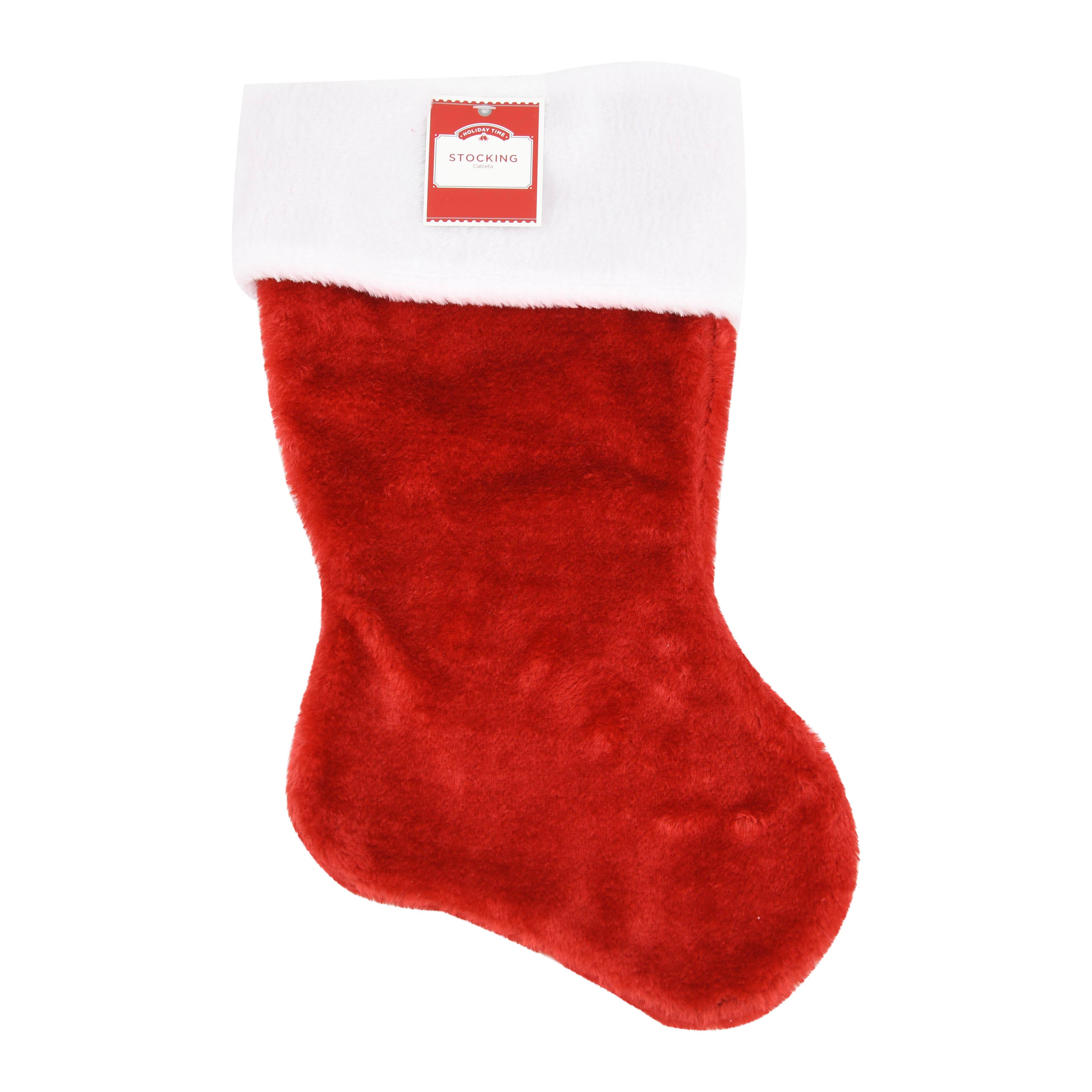 Christmas Stocking, Red Plush, 17.5-in.