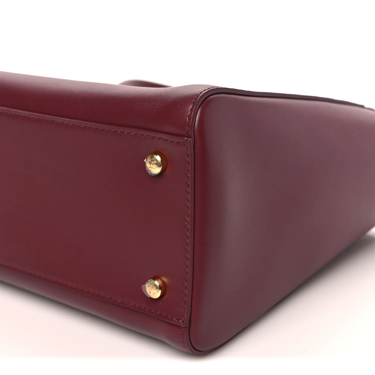 Calfskin Archetype Small Shopping Tote Dark Burgundy