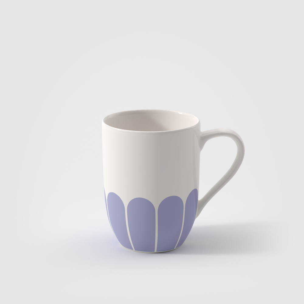 Fleur Mug - Blue, 9.9 oz, Premium Porcelain