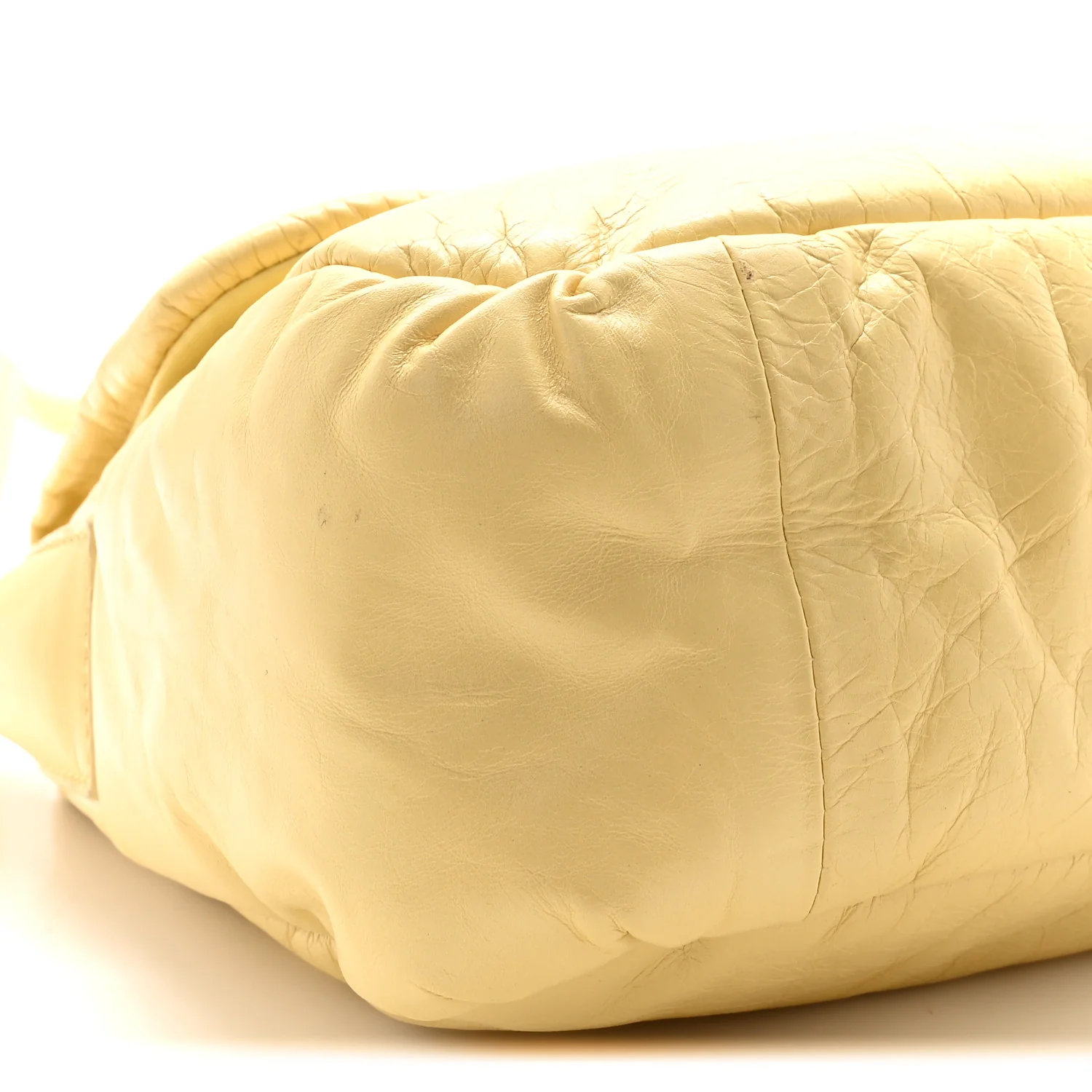Paper Calfskin Puffy Flap Butter Brass