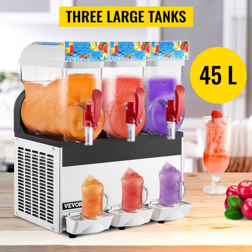 Commerci?le 3-Tanks Bevroren Drank Slush Slushy Maker 45L Capaciteit