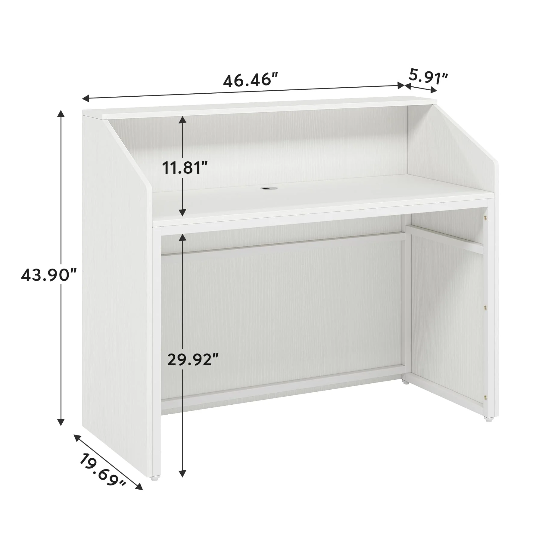 Tribesigns 47 Inch Reception Desk with Counter