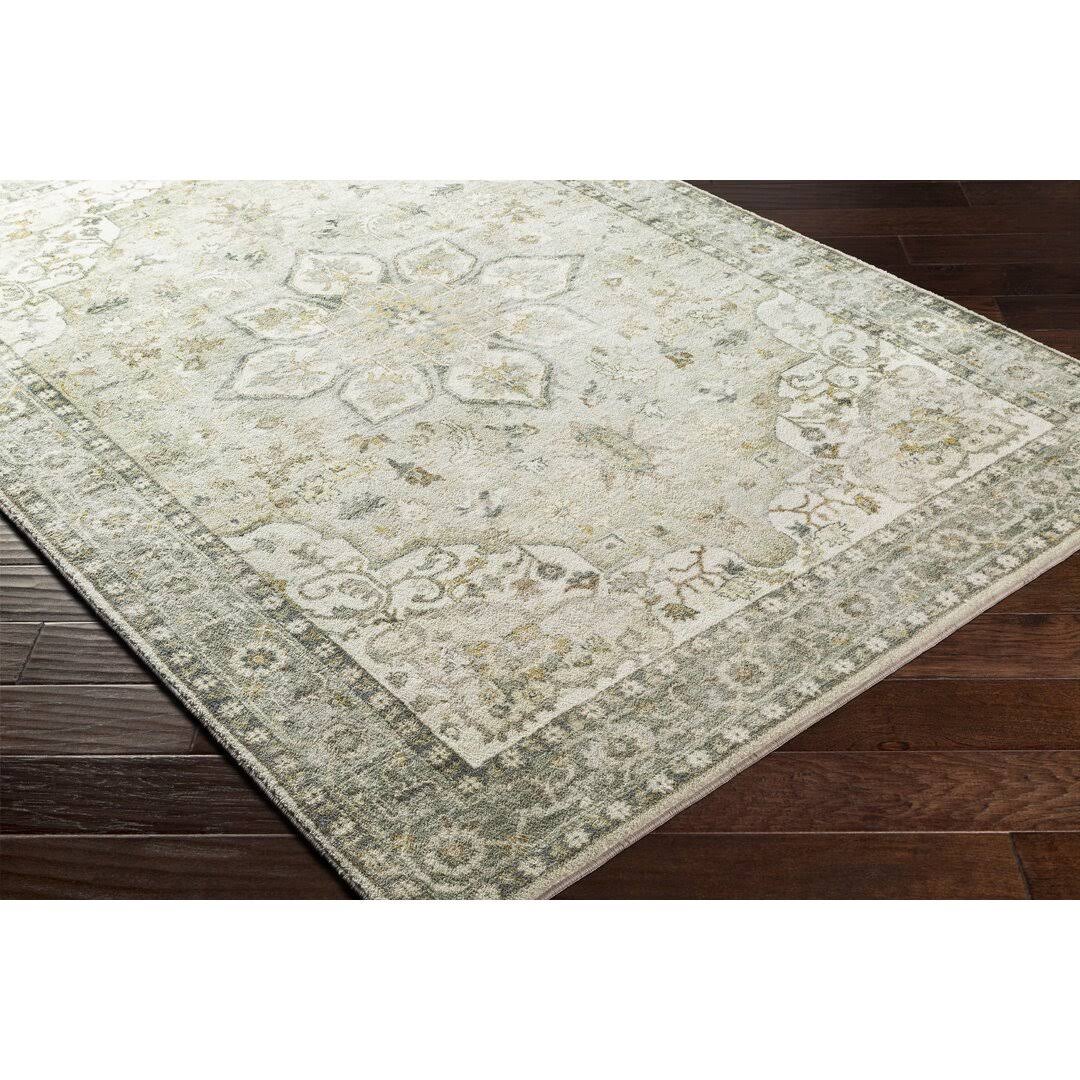 Absalom Oriental Cream/Sage Area Rug Bungalow Rose Rug Size Rectangle 2' x 3'