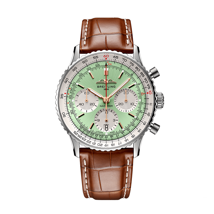 [Super Clone]Breitling AB0139211L1P1 Navitimer B01 Green Dial - Νew