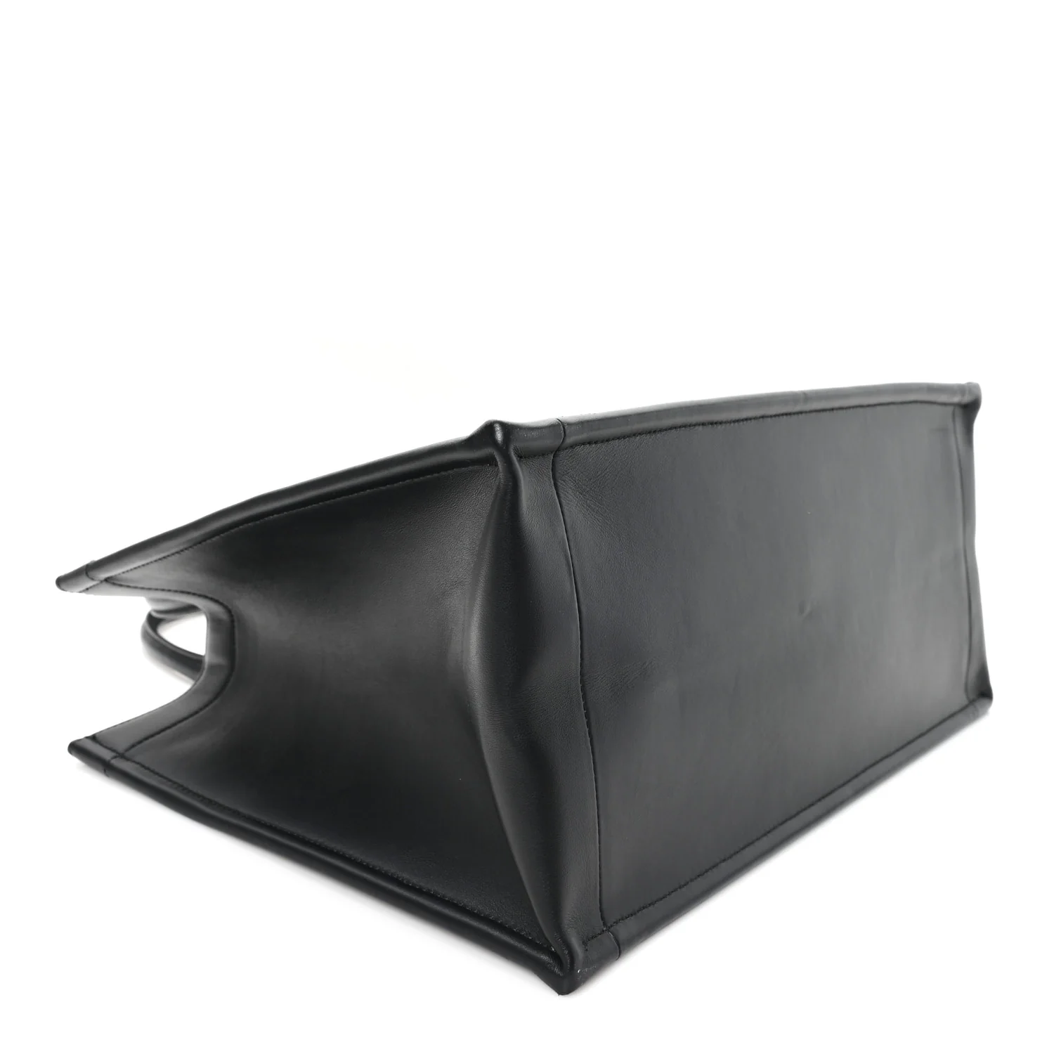 Calfskin Macro Cannage Medium Book Tote Black