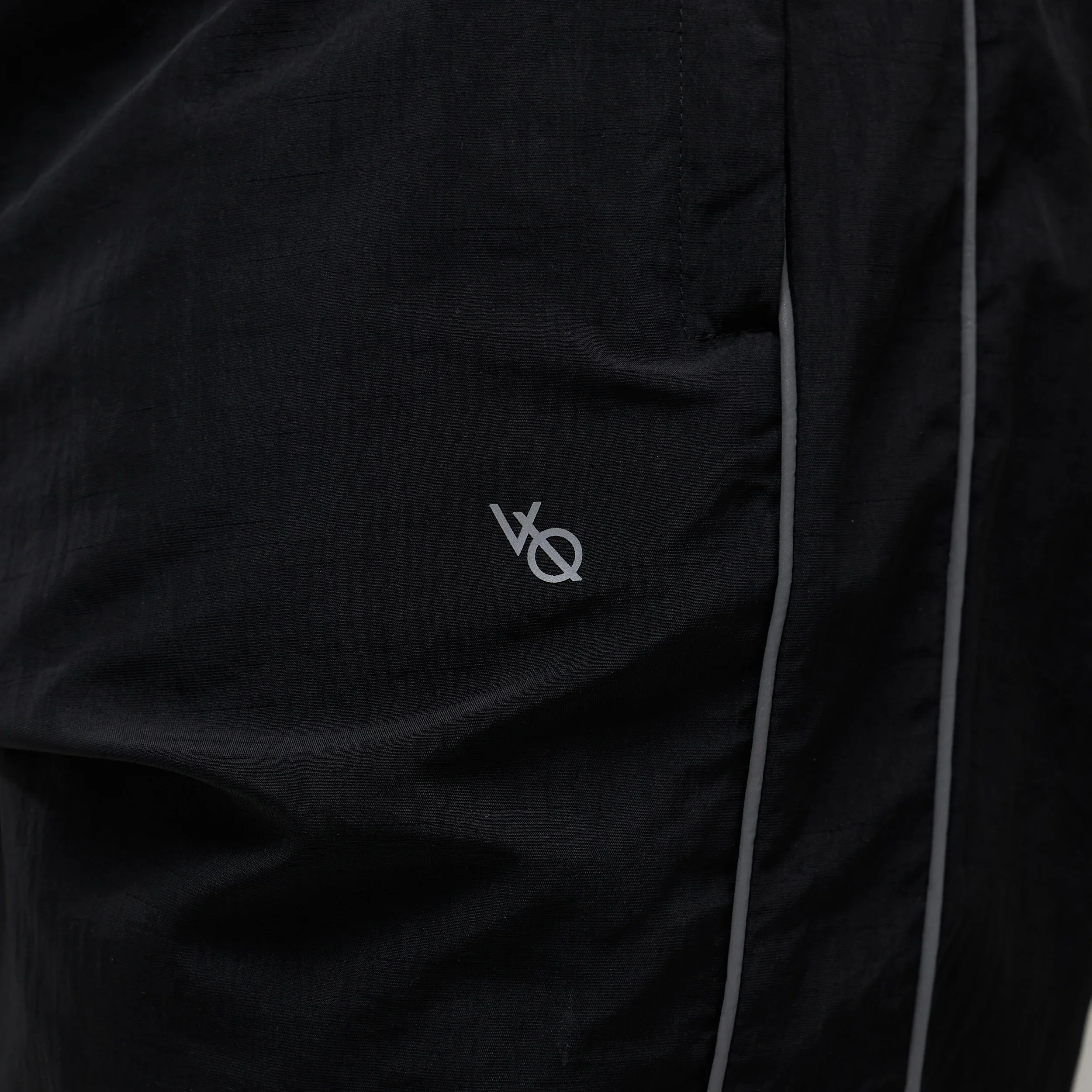 REFLECTIVE BLACK OVERSIZED TRACK PANTS