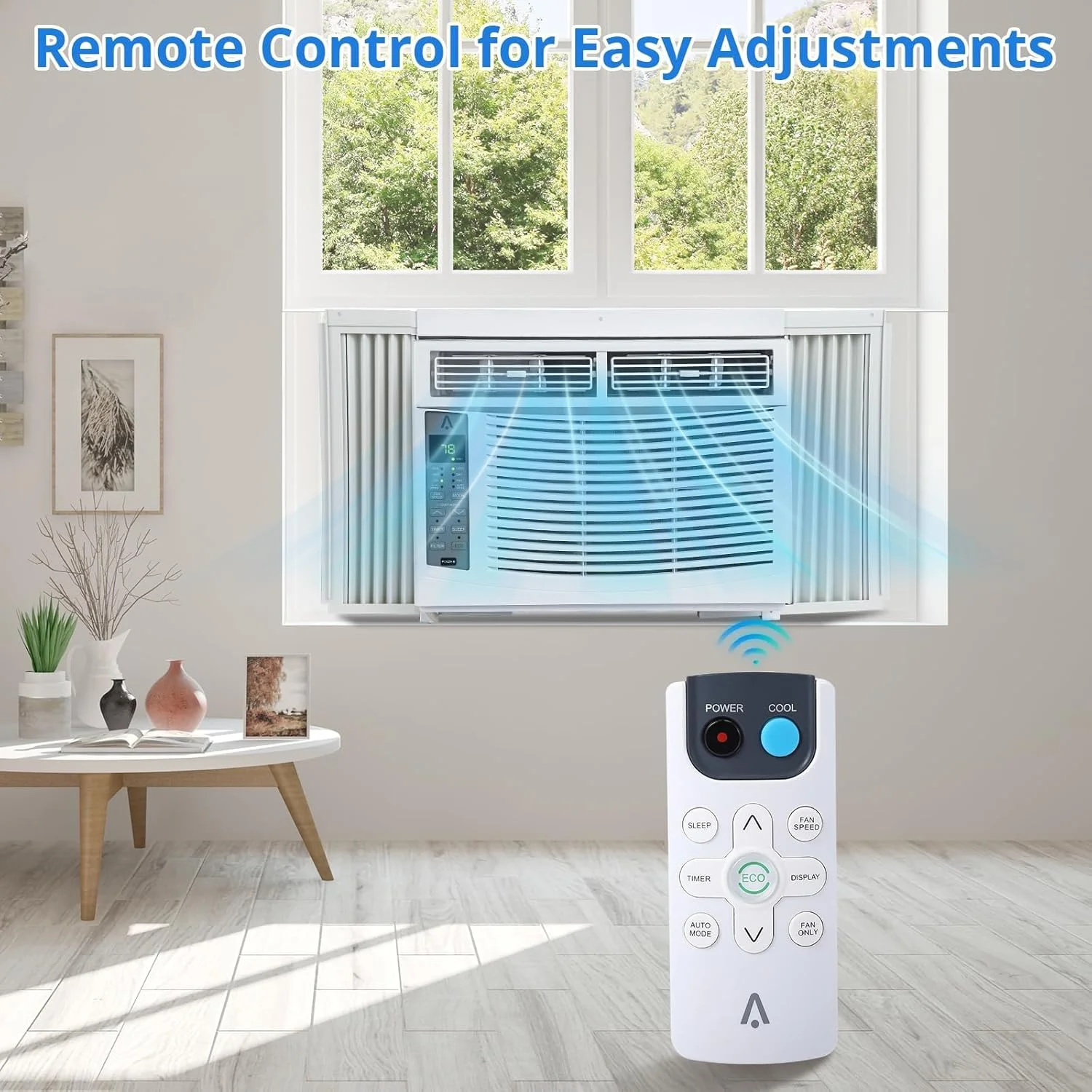 GAOMON Smart 6000 BTU Window Air Conditioner - WiFi - Enabled AC with Remote & App Control, Timer, Sleep Mode, Easy Install Kit, Cools Rooms up to 350 Sq. Ft, 115V, White