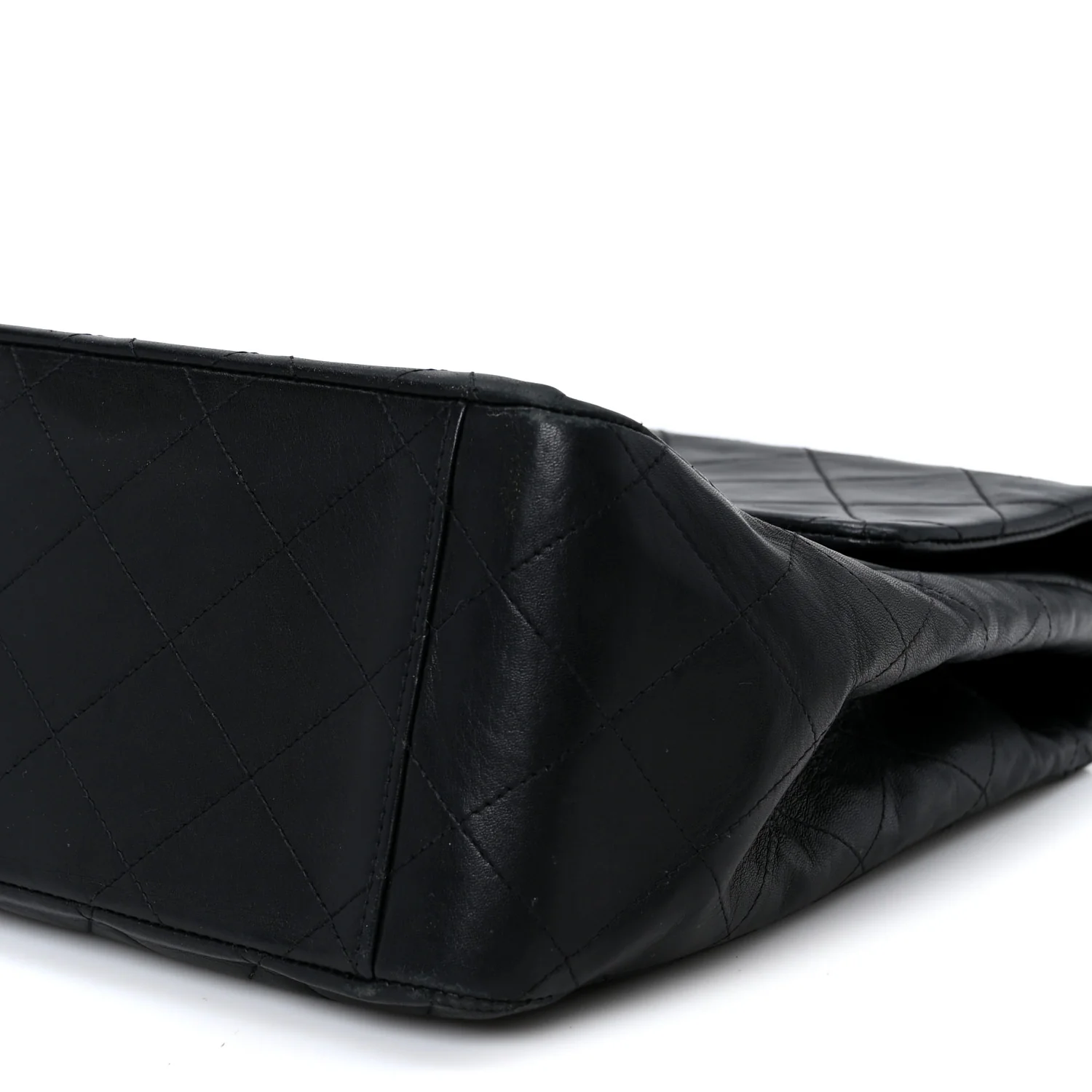 Lambskin Quilted XL Jumbo Single Flap Black
