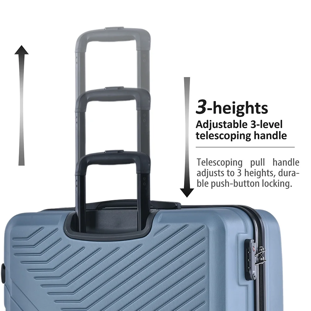 3 Piece Blue Luggage Travel Set, 20" 24" 28" Carry on Luggage with Spinner Wheels, Lightweight Hard Case Luggage Travel Suitcase Christmas Gifts for Business Trip Holiday Travel Cruise(Blue) - Image 7