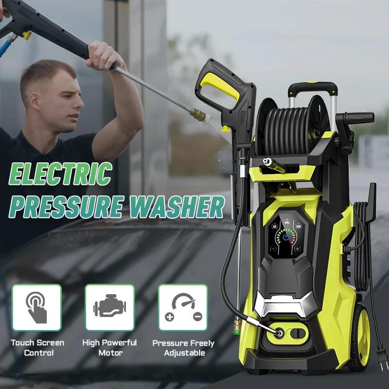 Electric Pressure Washer 5000PSI-Max 3.6GPM Power Washer Touch Screen Adjustable Pressure,4 Nozzles and 500ml Foam Cannon Power Washer Cleaning for Patio Yellow(5000 psi) - Image 2