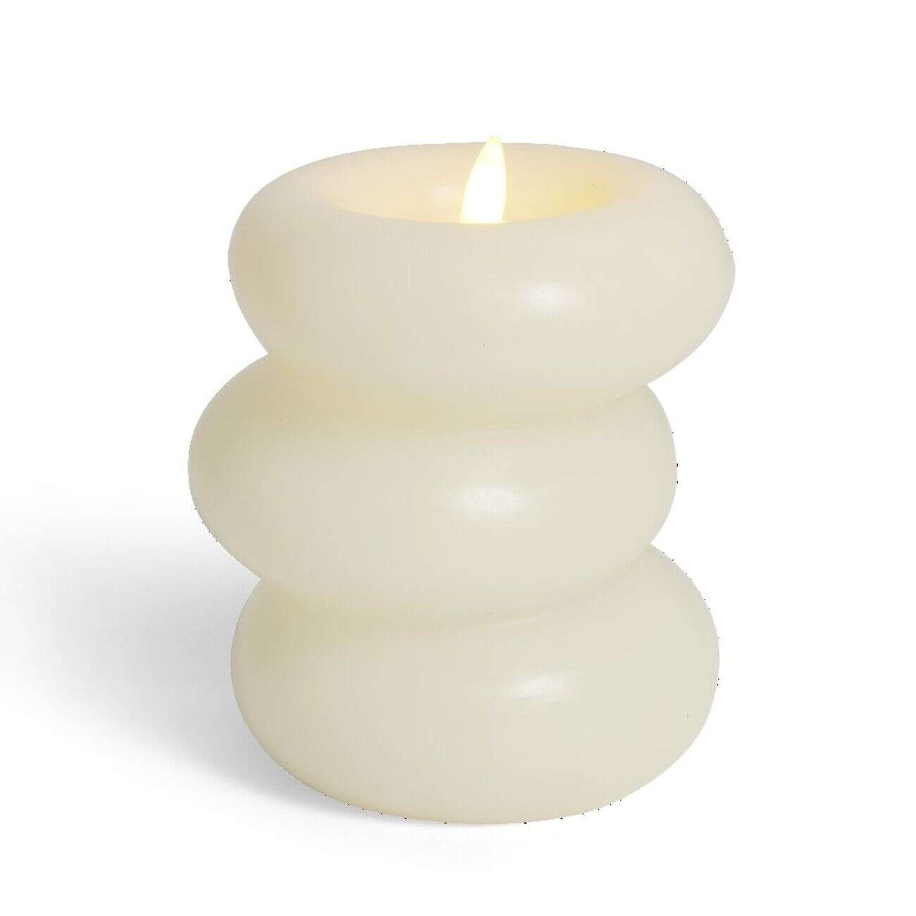 Bougie LED galet blanche Ø7,5xH7,5cm