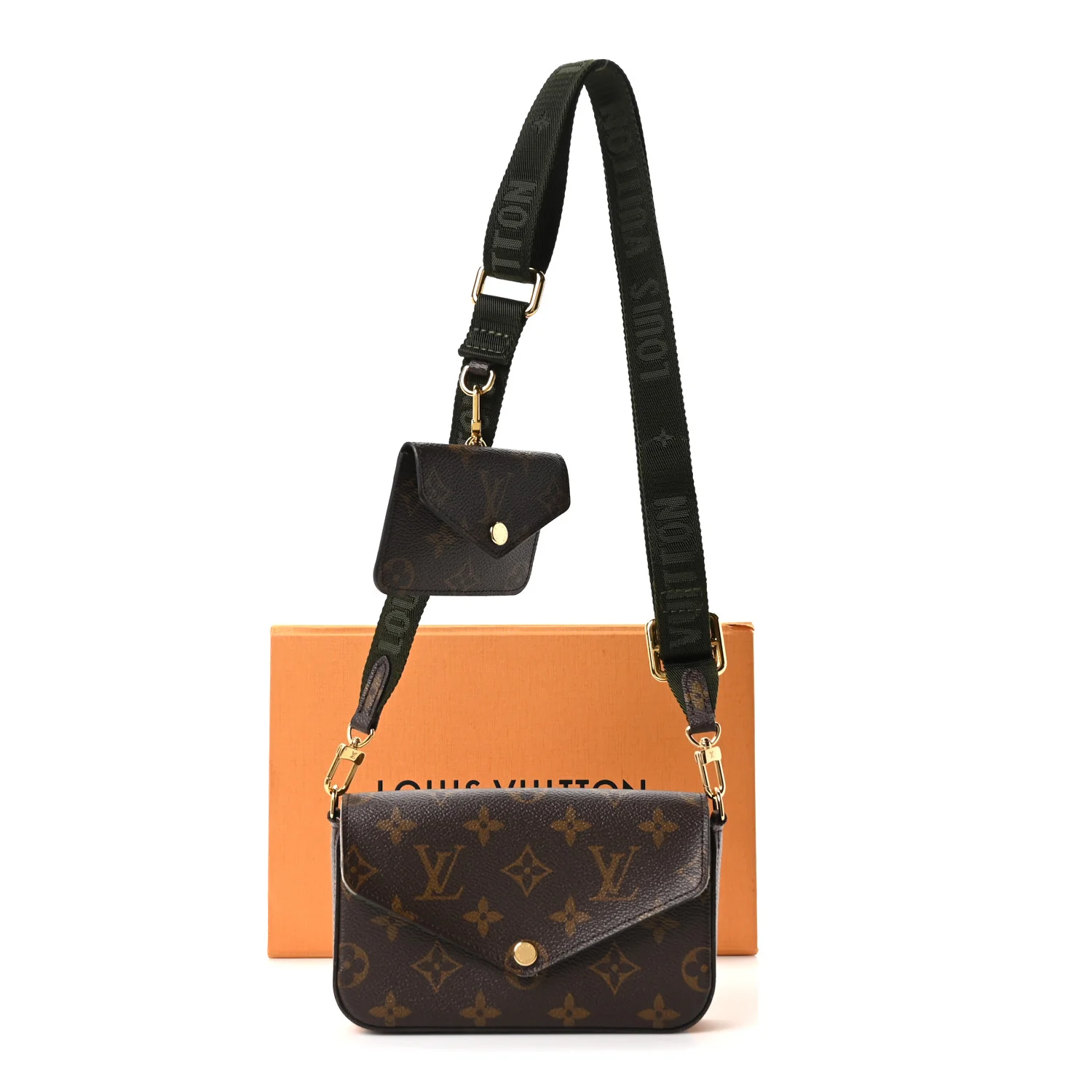 Monogram Felicie Strap & Go Kaki