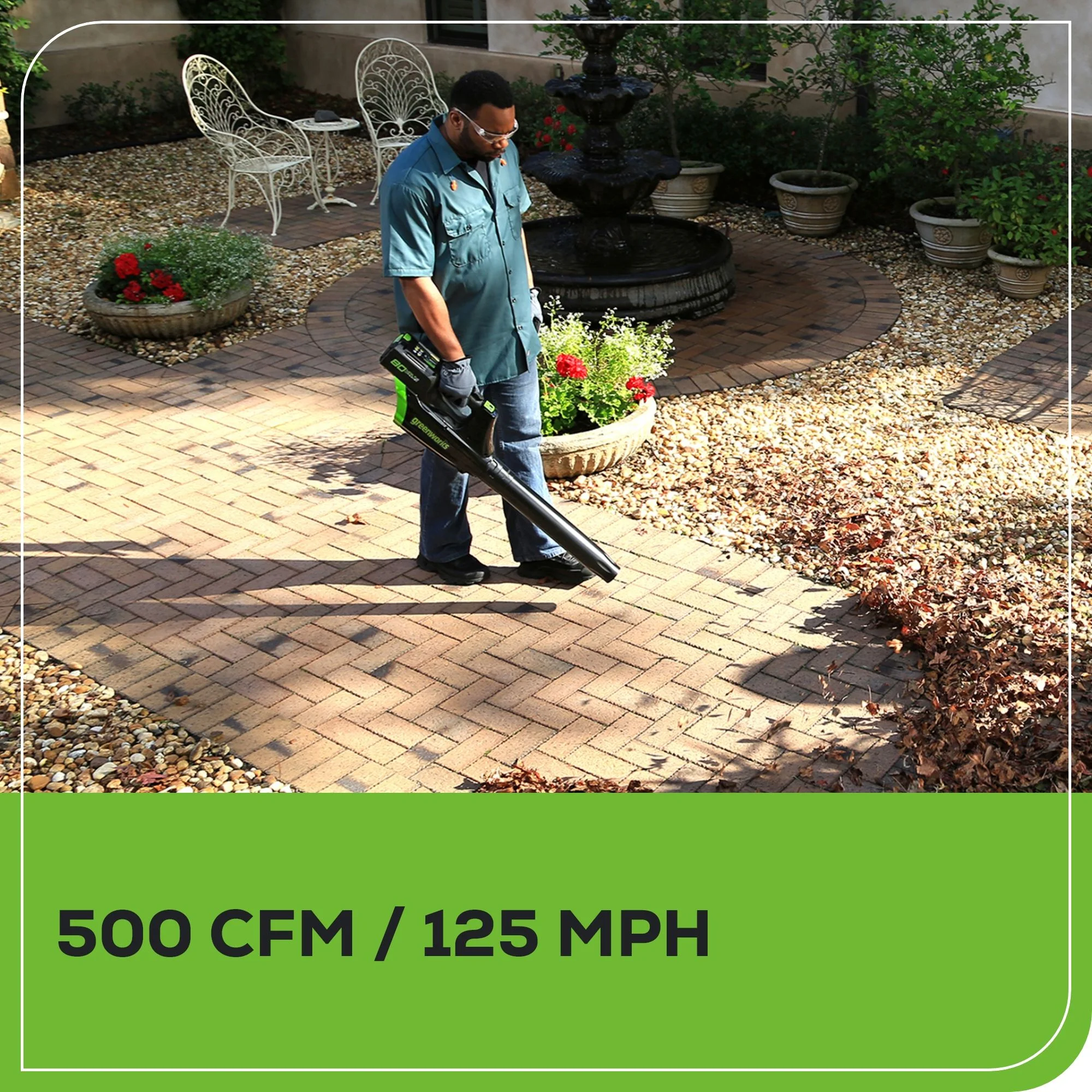 80V 21" Brushless Push Cordless Electric Lawn Mower + 500 CFM Axial Leaf Blower, With Two 2.0Ah Batteries and 30 Minute Rapid Charger - Image 9