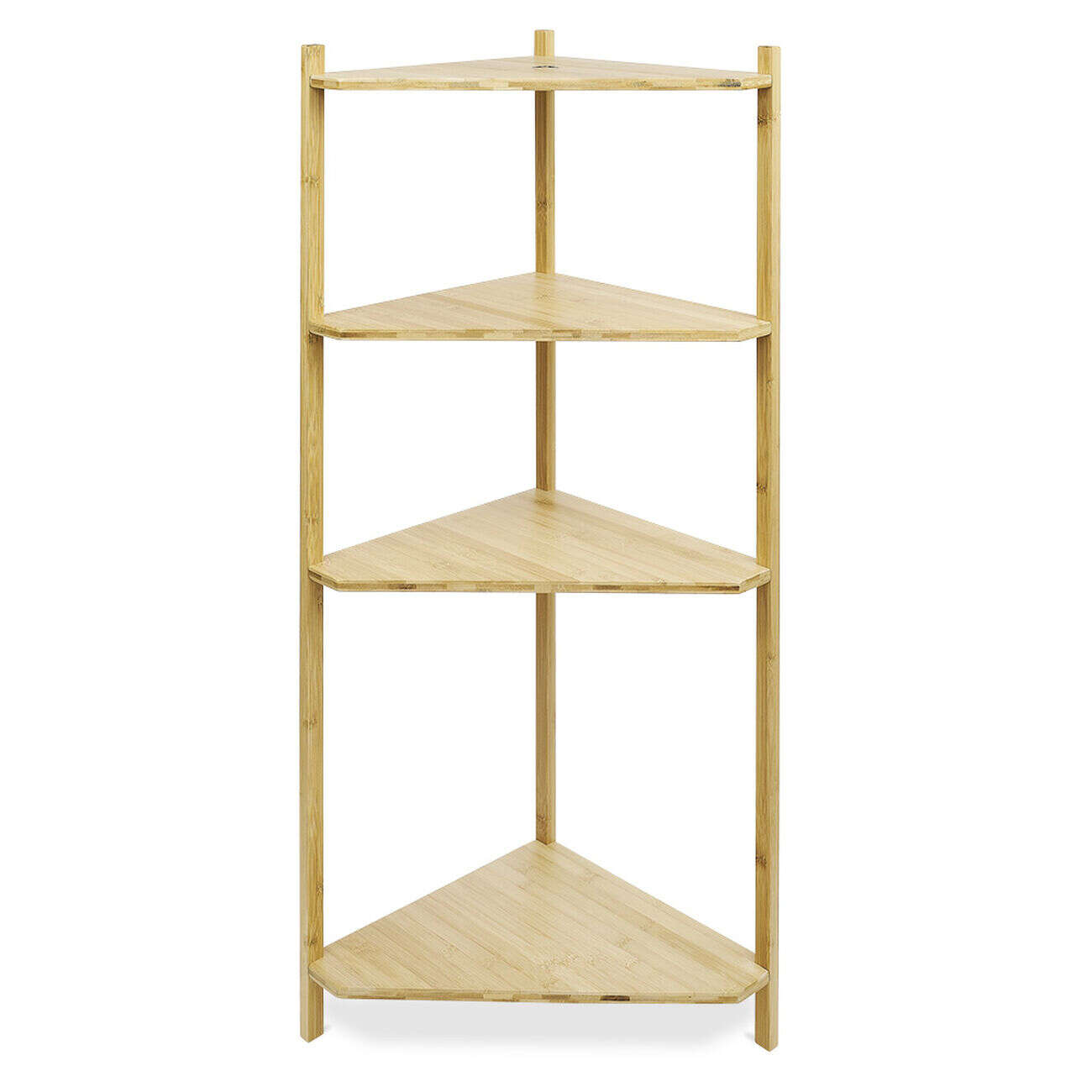 Étagère d'angle bambou 4 niveaux