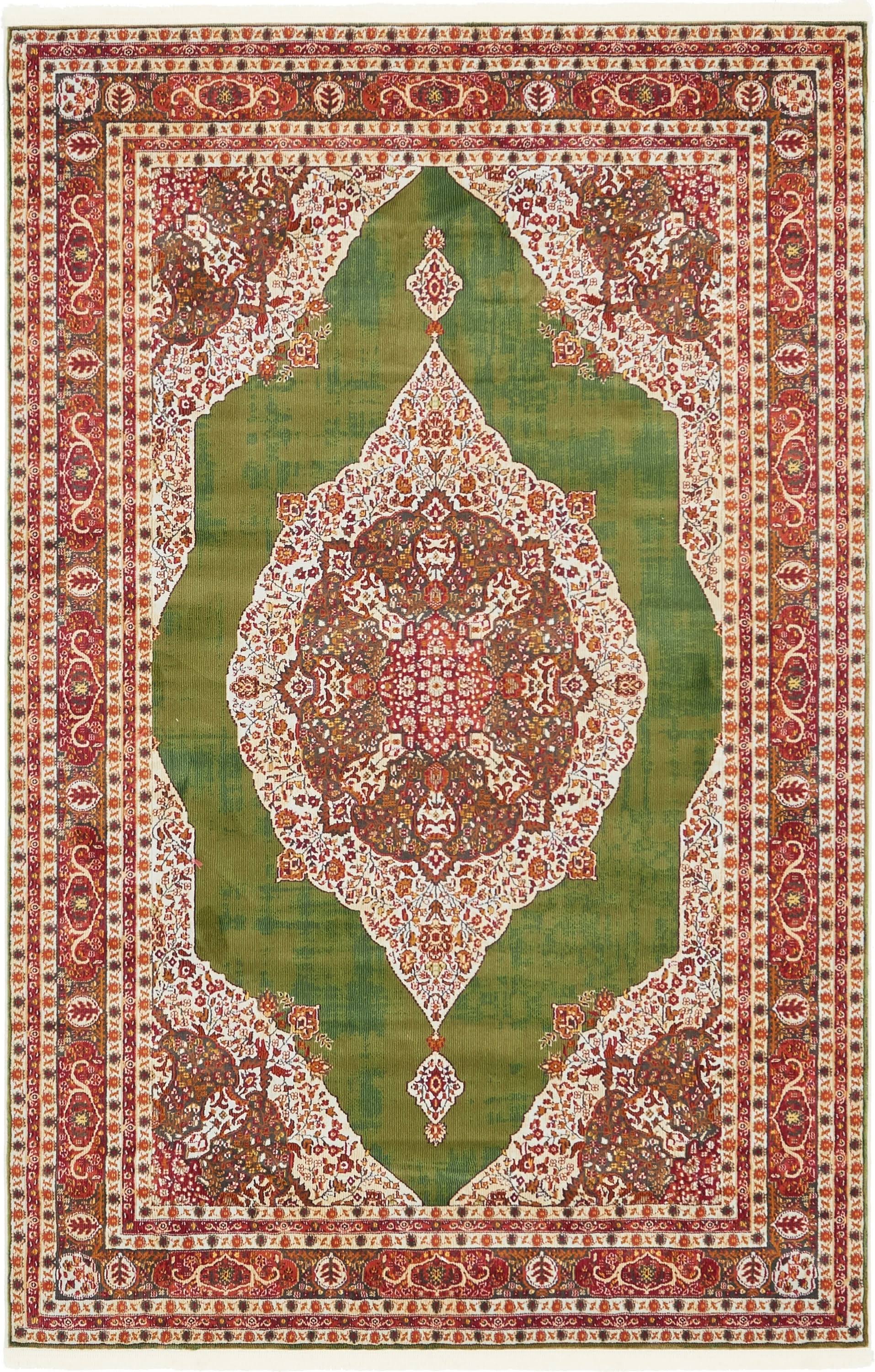 Unique Loom Regla Baracoa Green 5' 5 x 8' Rug