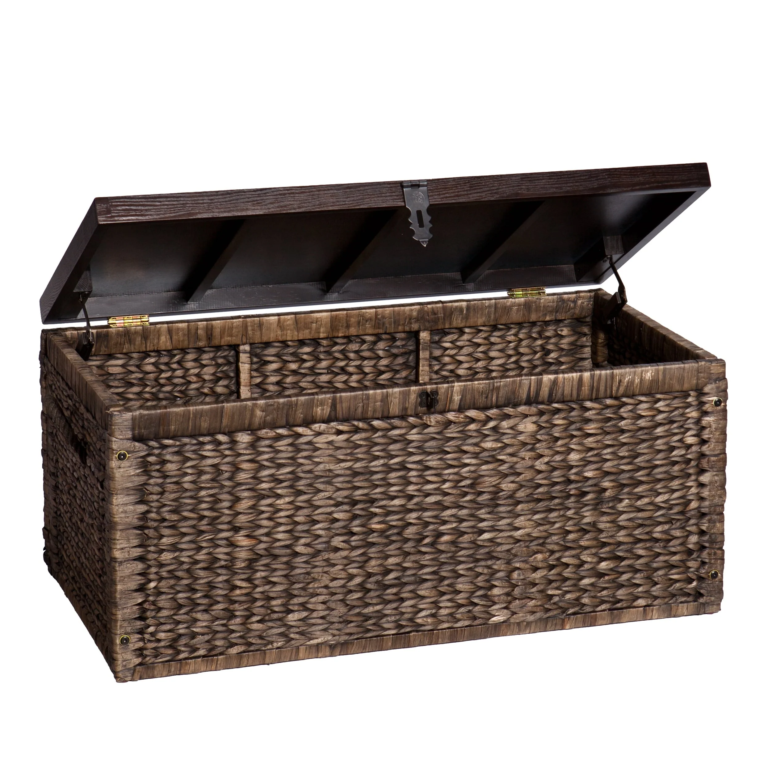 Water Hyacinth Storage Trunk, Blackwashed with Espresso - Image 5