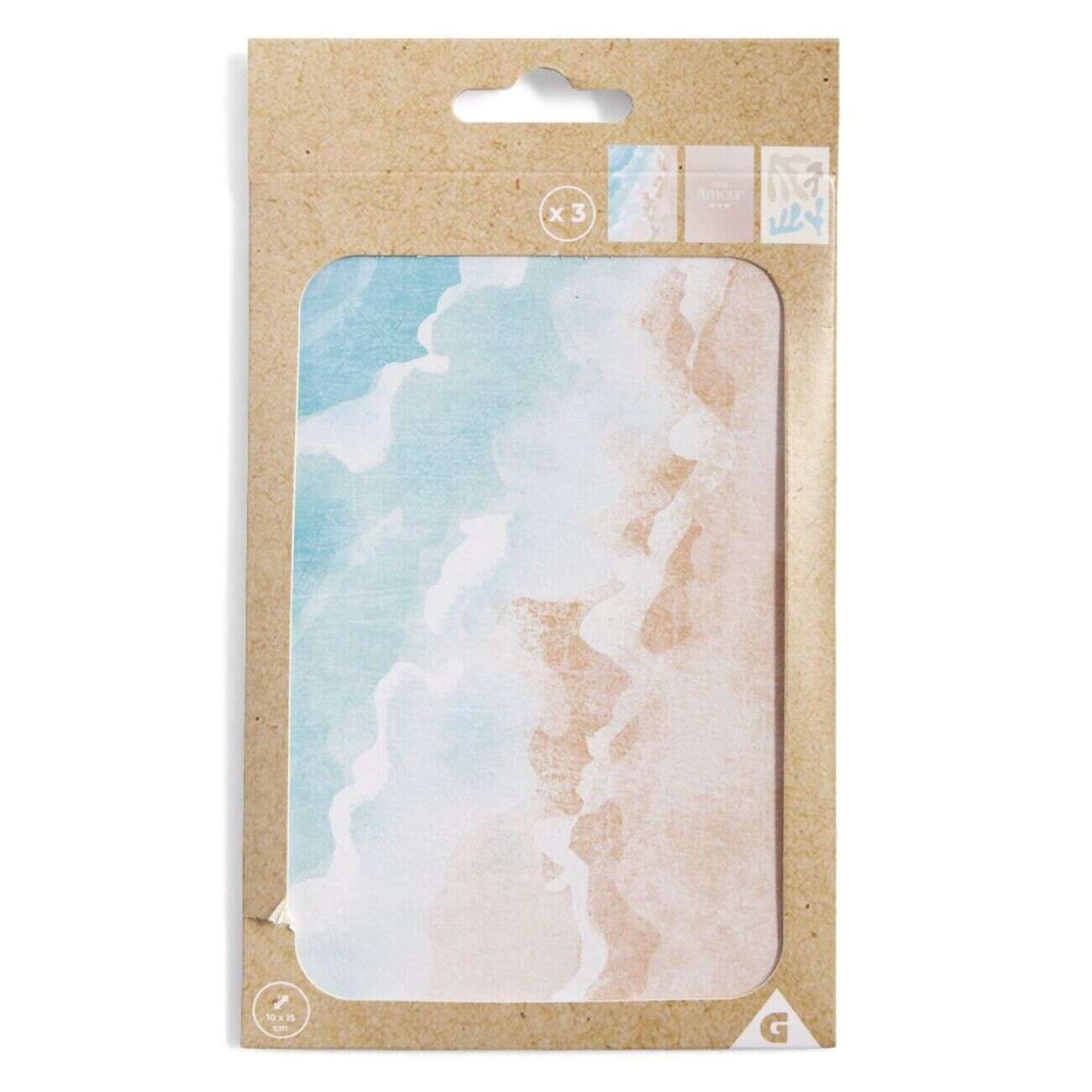 Lot de 3 affiches papier rose et bleu 10x15cm