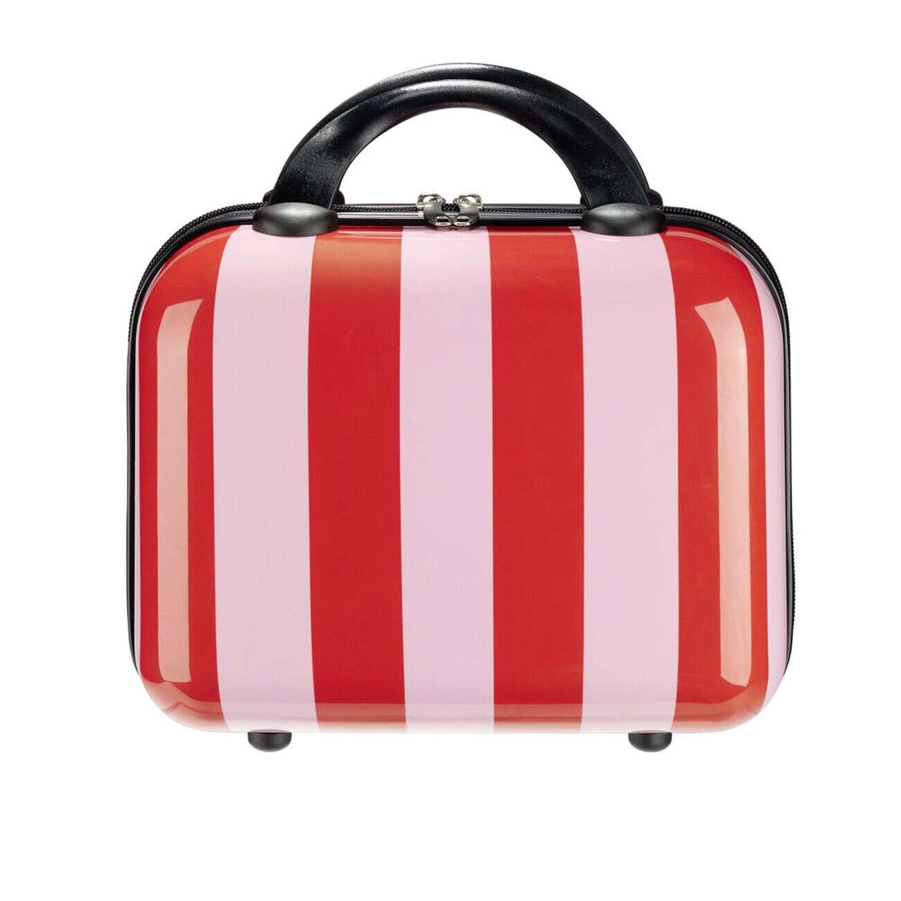 Vanity 10L bayadère rayures rouges et roses 31x16xH23,5cm