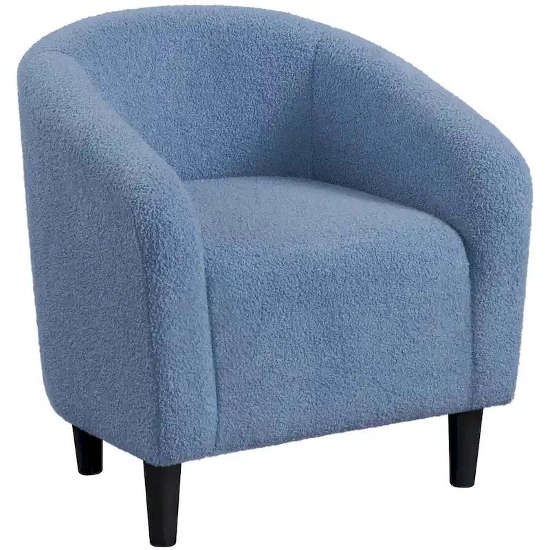 Yaheetech Club Chair Accent Barrel Chair Upholstered Arm Chair