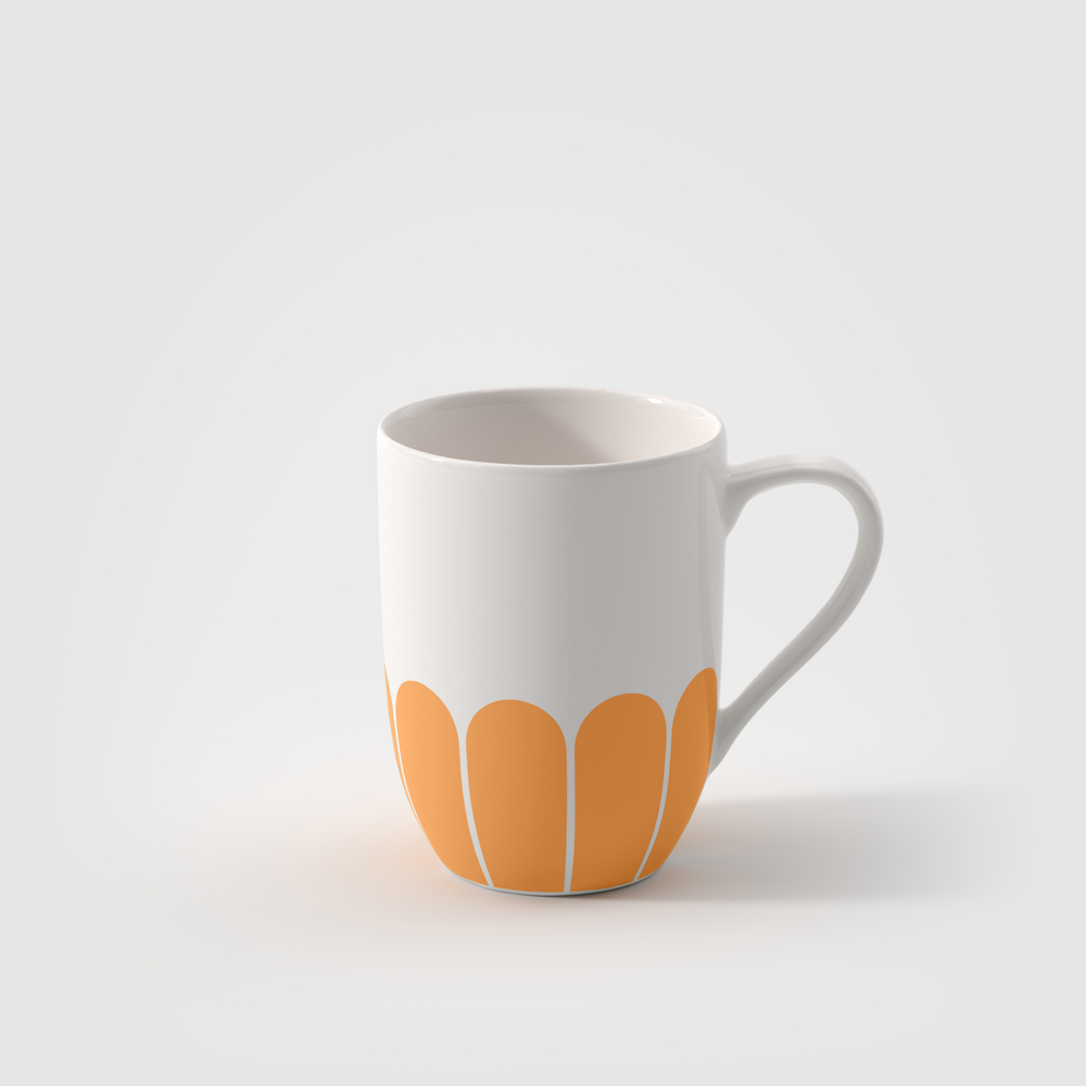 Fleur Mug - Yellow, 9.9 oz, Premium Porcelain