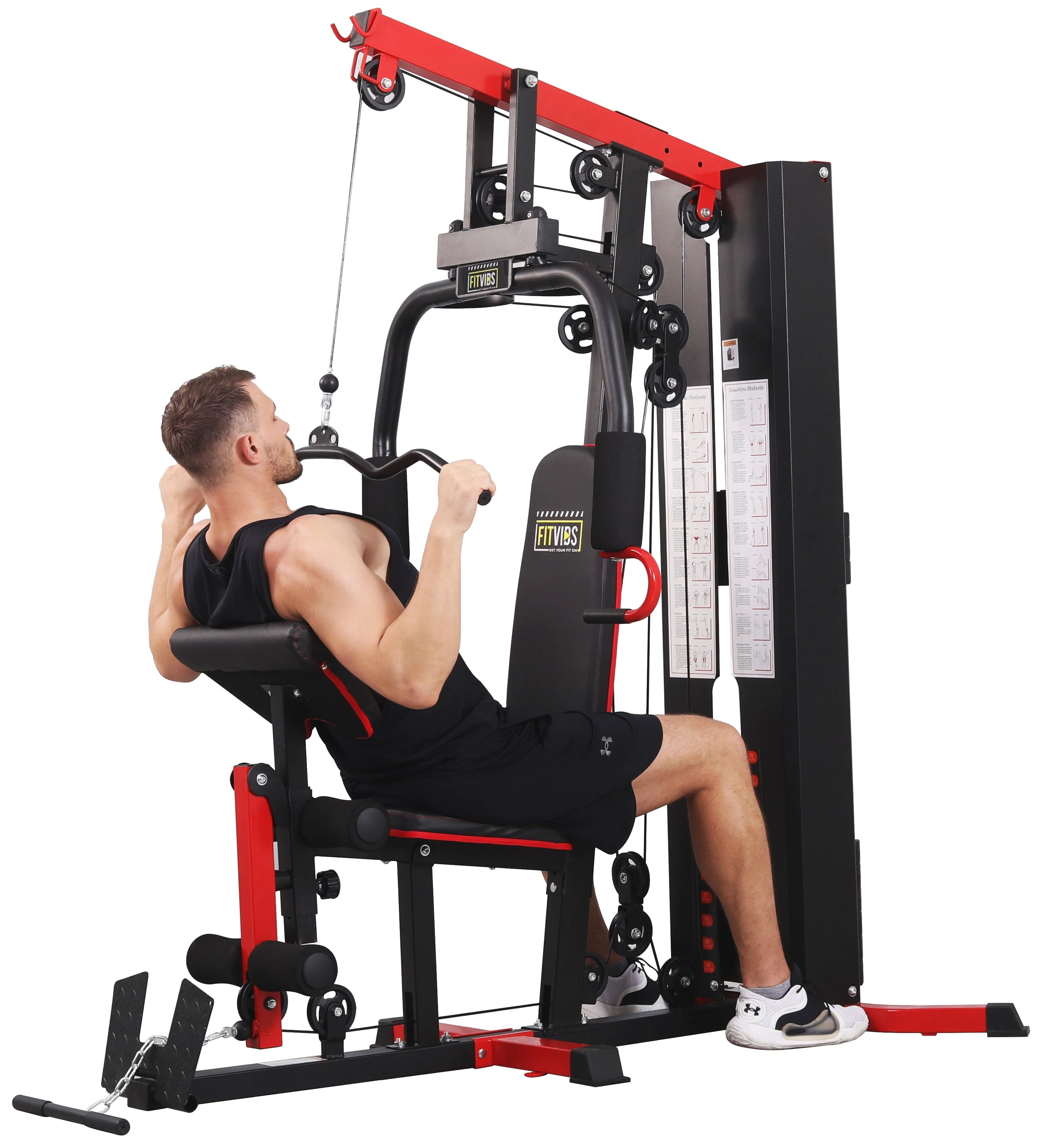 LX750 Home Gym System Workout Station with 330 Lbs of Resistance, 122 5 Lbs Weight Stack, One Station, Comes with Installation Instruction Video, Ships in 5 Boxes Image 3