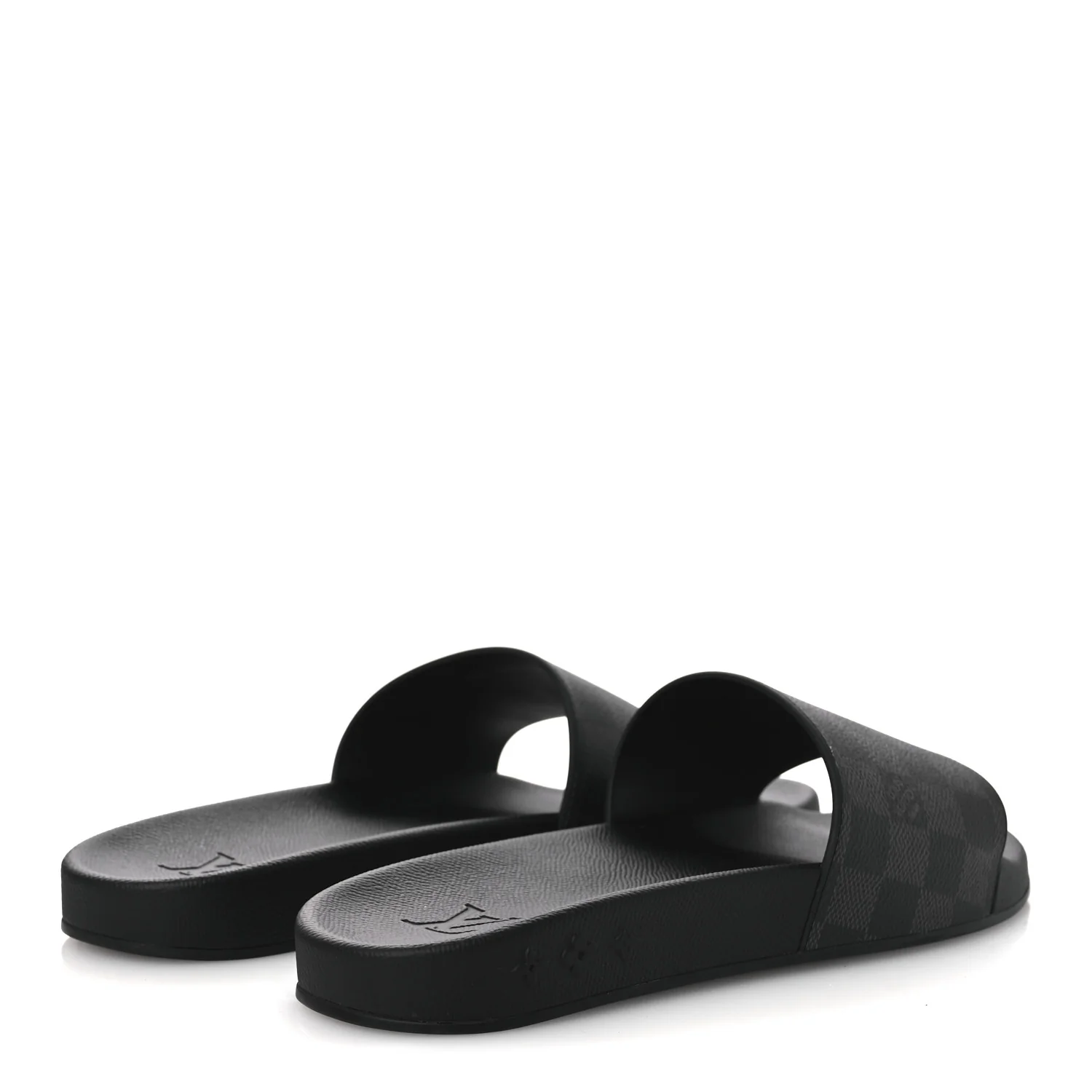 Damier Graphite Mens Waterfront Slide Sandal 9 Black