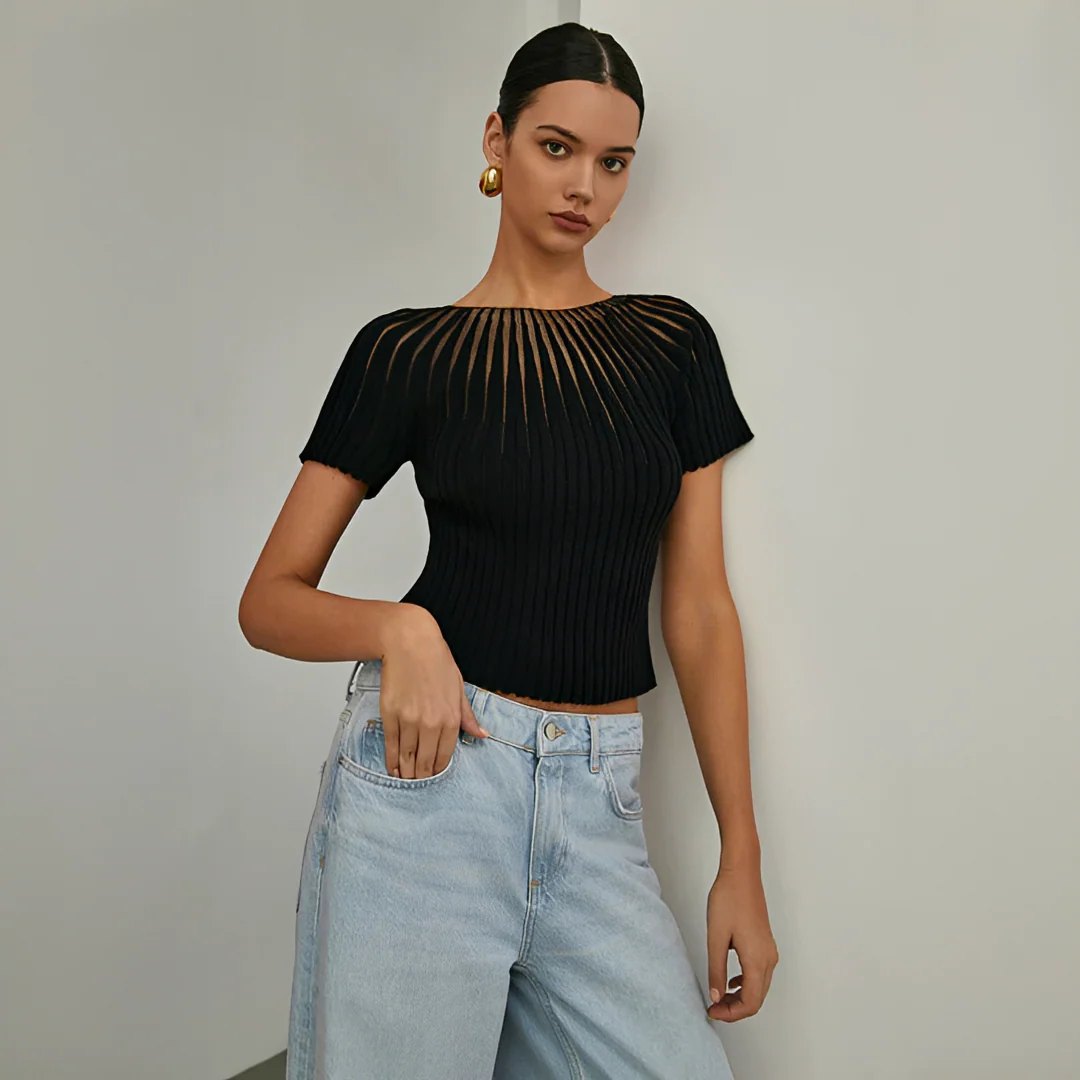 Selena - Top élégant à manches courtes