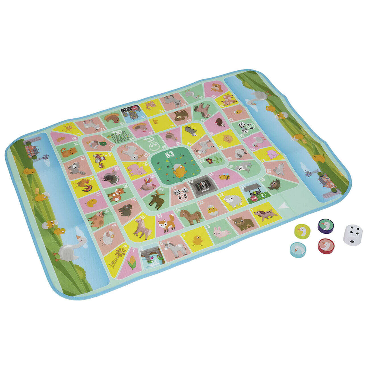 Tapis jeu de l'oie XL avec pions et dés 130x93cm