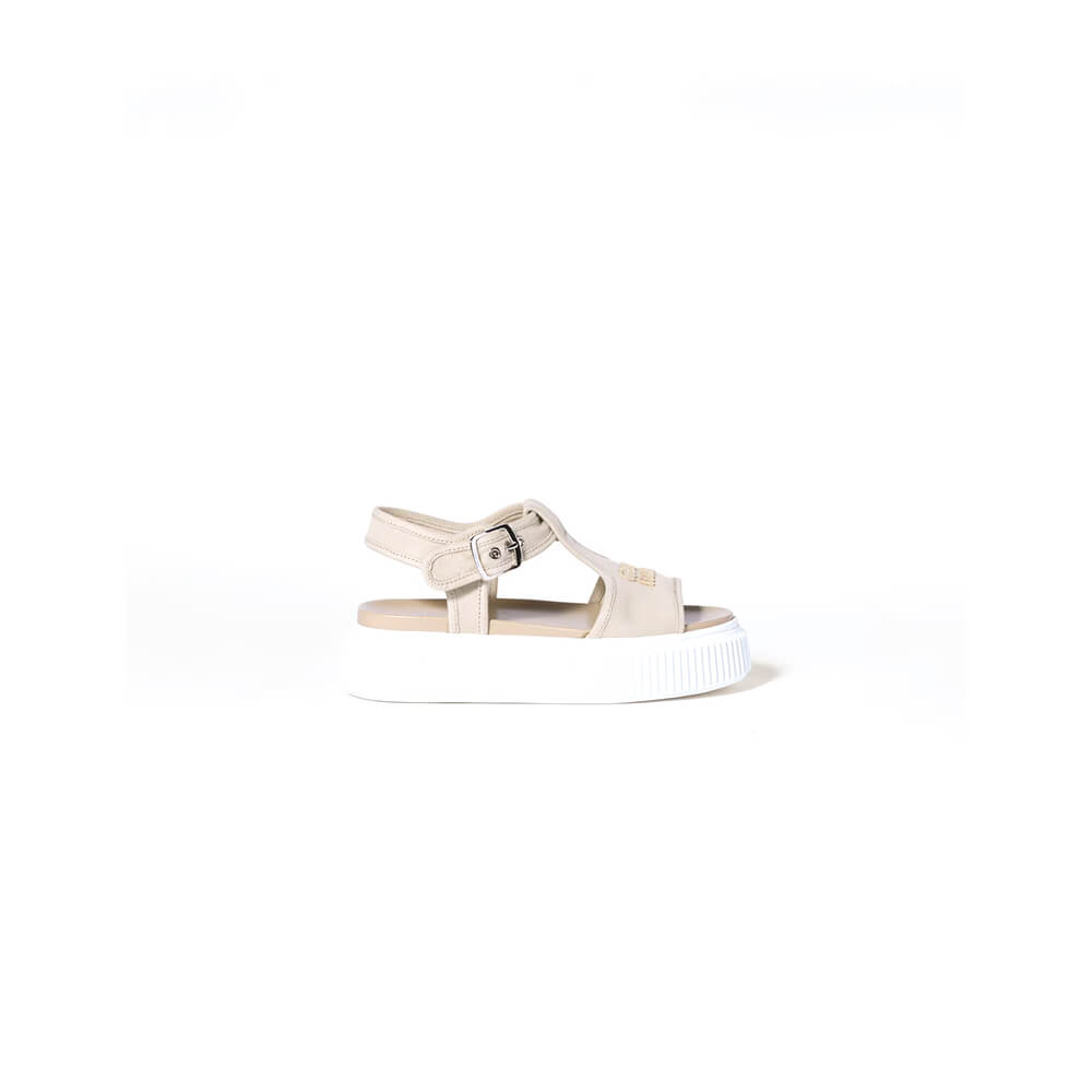 MiuMiu Denim flatform sandals
