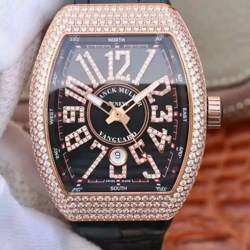 Franck Muller Vanguard 18K Rose Gold V45.SC.DT.D.NBR.CD.5N.NR Black Dial