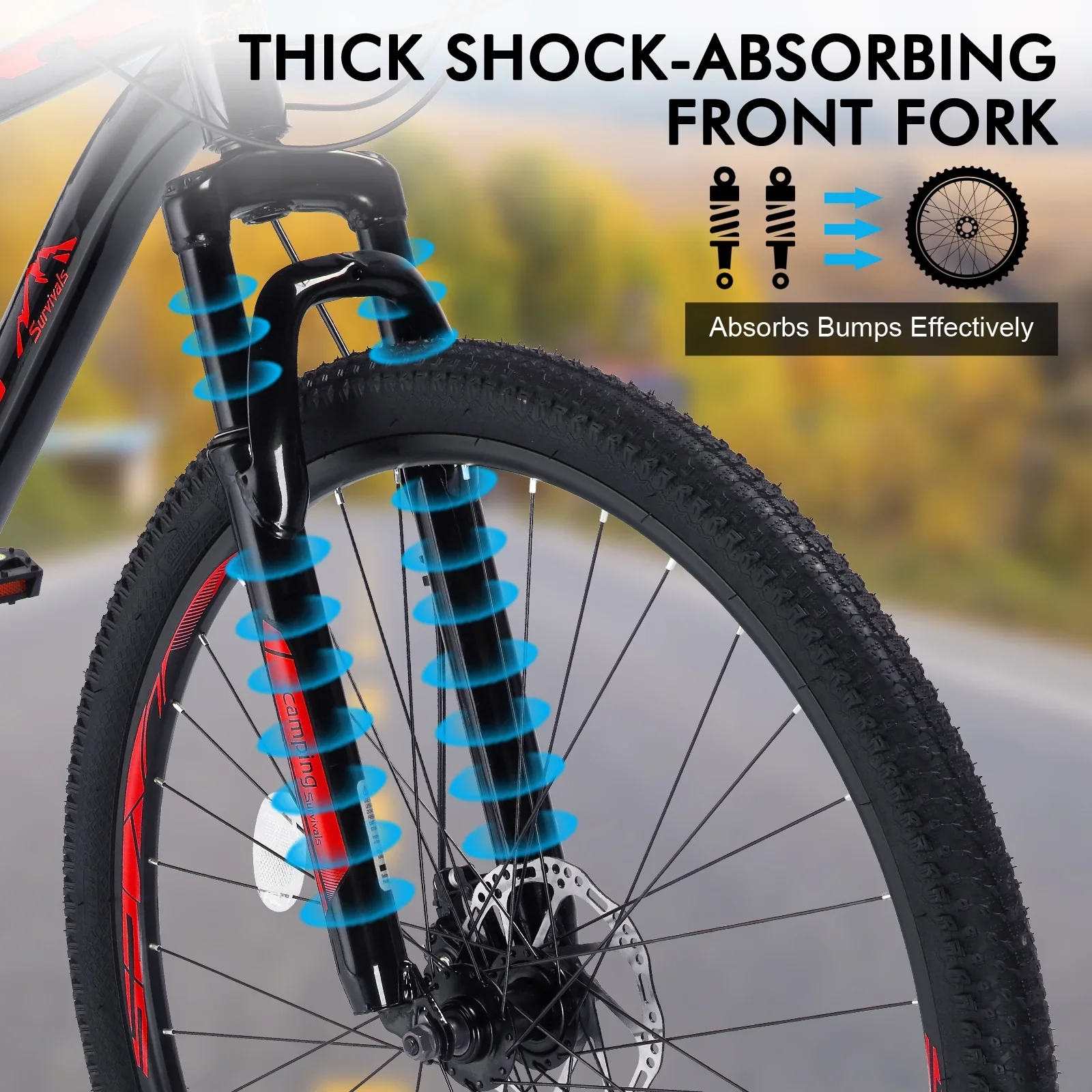 UBesGoo 29in Mountain Bike for Adult, 21 Speed MTB Bicycle for Men/Women, Dual Disc Brakes, Carbon Steel Frame, Black