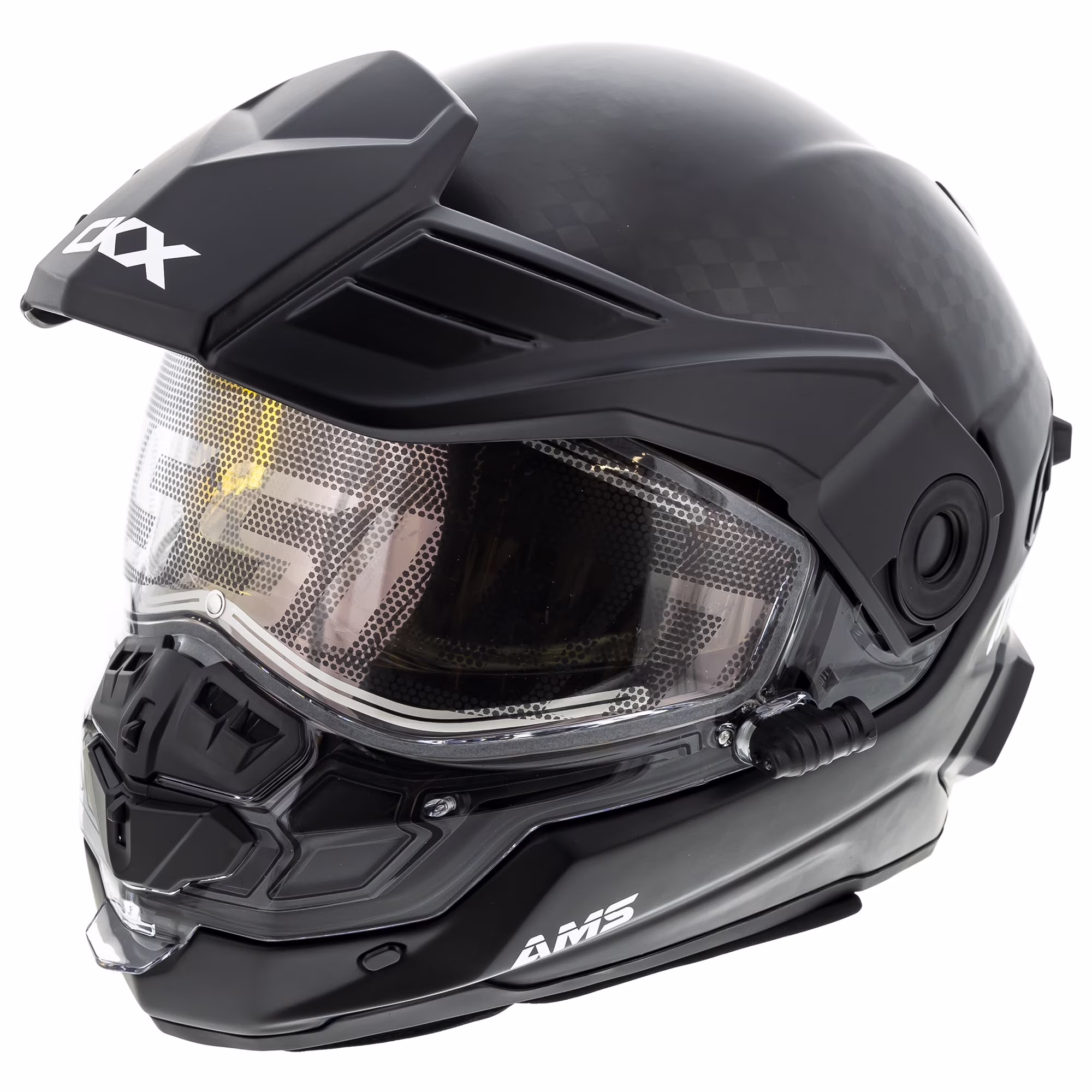 Mission Carbon Fiber Electric Shield Snowmobile Helmet Black 512393(M) - Image 2