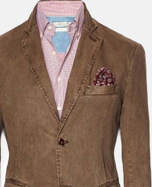 Blazer rétro à revers cranté et poches simples