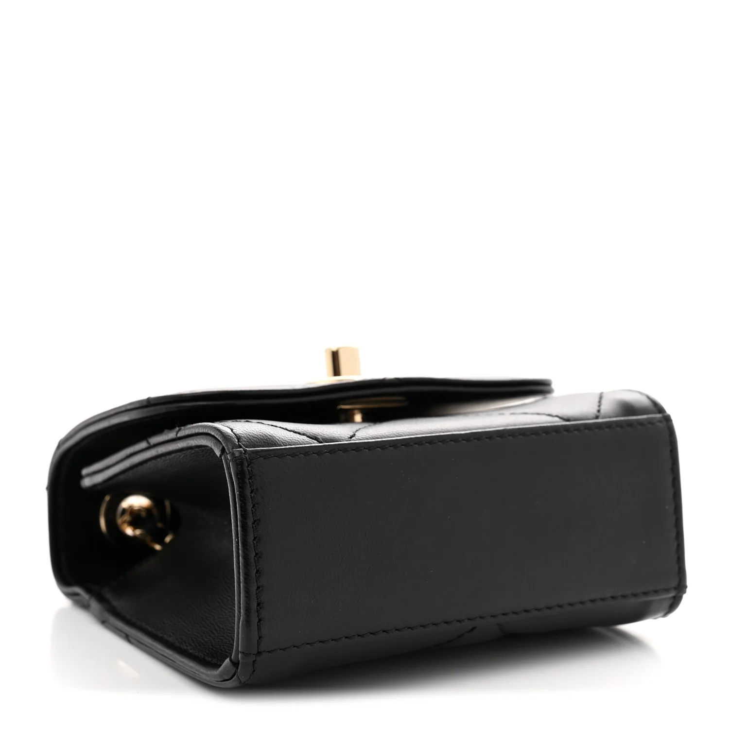 Lambskin Quilted Mini Trendy CC Chain Wallet Black