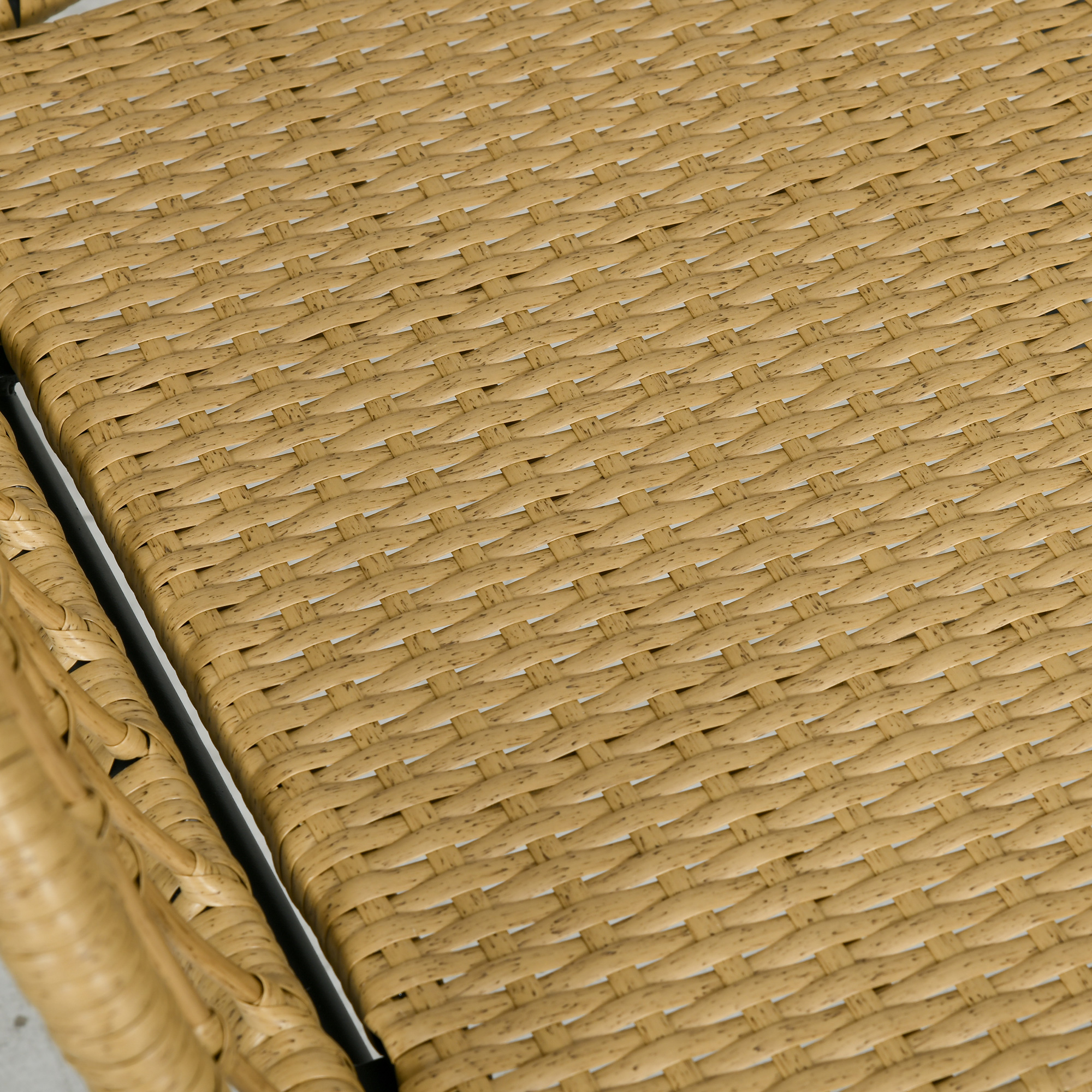 Outsunny Lounge-Set Rattan Zitgroep, Buitenmeubelset in Boho-stijl, 5-delig, 145 x 70 x 78 cm, Crème + Natuur + Zwart