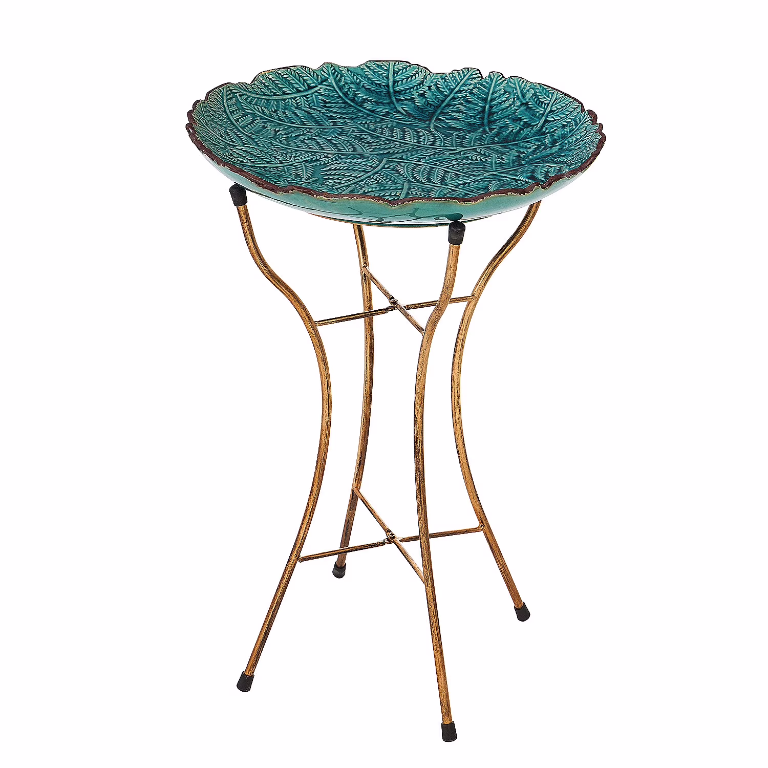 16" Ceramic Bird Bath w/Stand, Botanicals