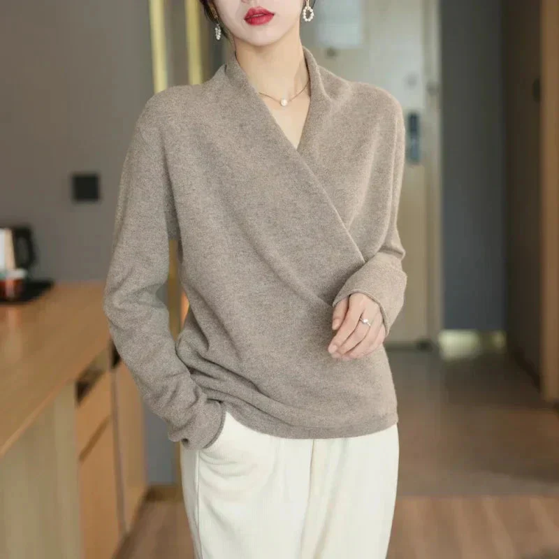 Pull élégant croisé pour femmes