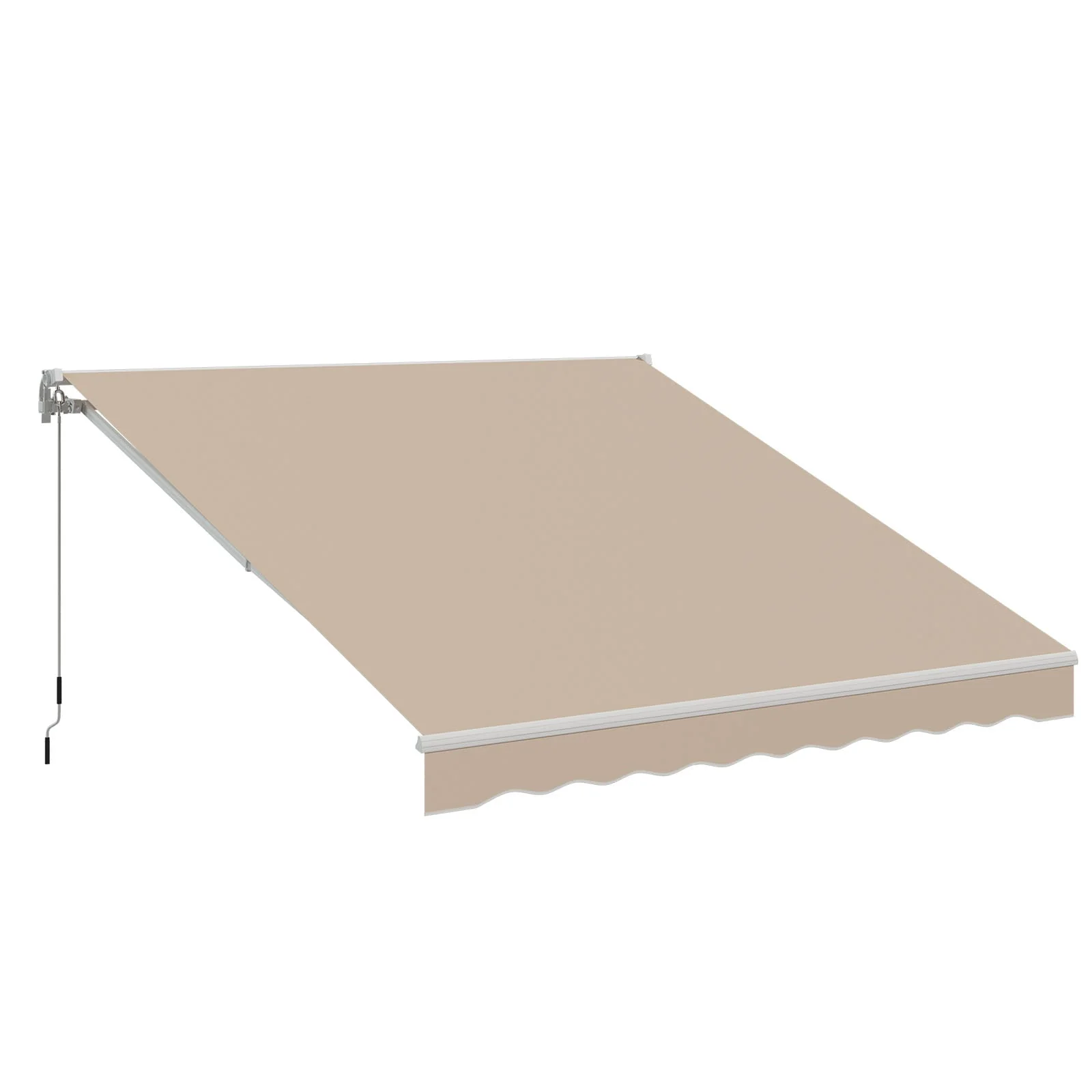 AECOJOY 10'×8' Manual Retractable Awning Sun Shade, Patio Awning Canopy