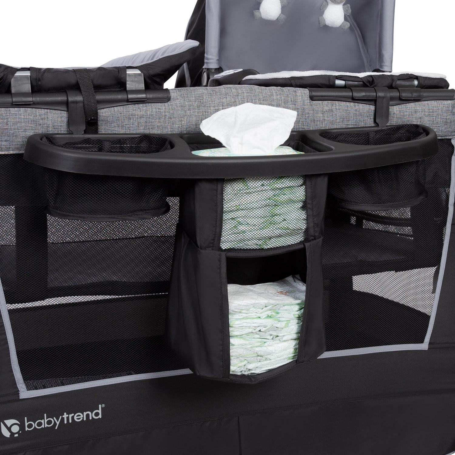 Simply Smart Nursery Center Playard with Bassinet and Travel Bag Whisper Grey - Image 2
