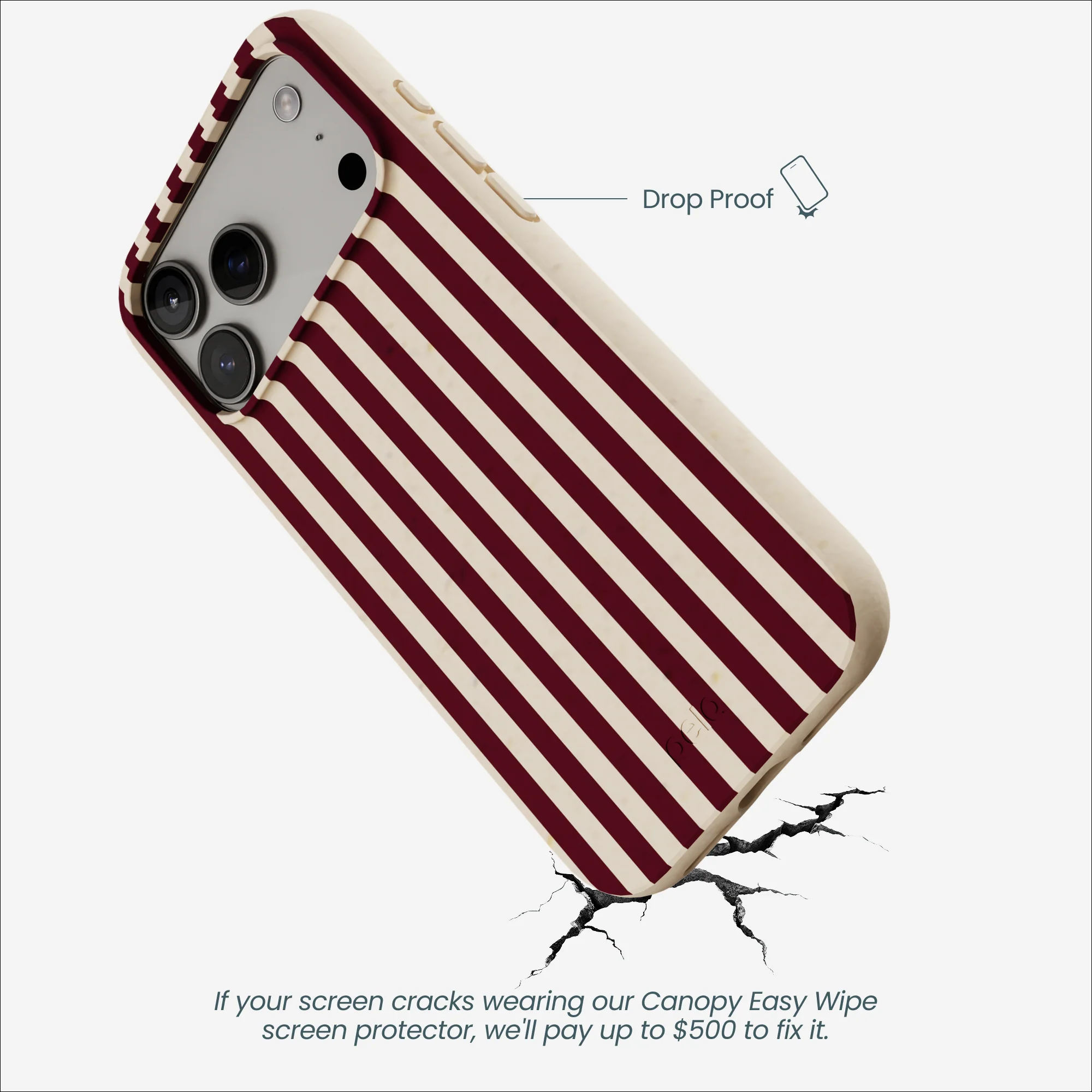Seashell Small Wine Stripes iPhone 17 Pro Max Case