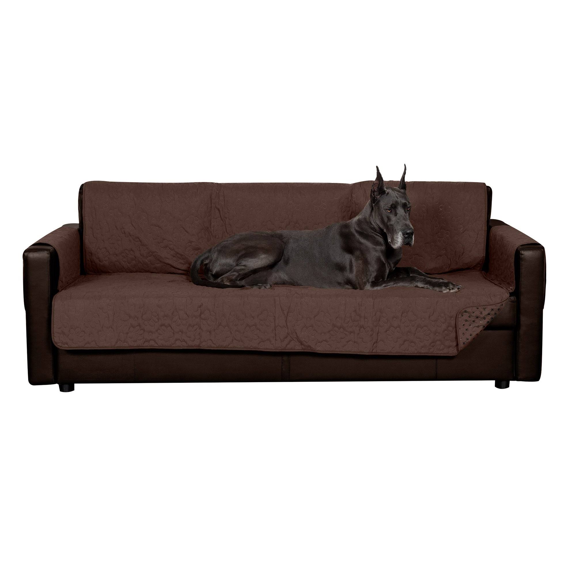 FurHaven Waterproof Non-Skid Back Furniture Protector, Dark Brown, X-Large Sofa