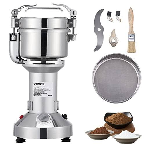 VEVOR 150g Electric Grain Mill Grinder, High Speed 1050W Commercial Spice Grinders, Stainless Steel Pulverizer Powder Machine, for Dry Herbs Grains