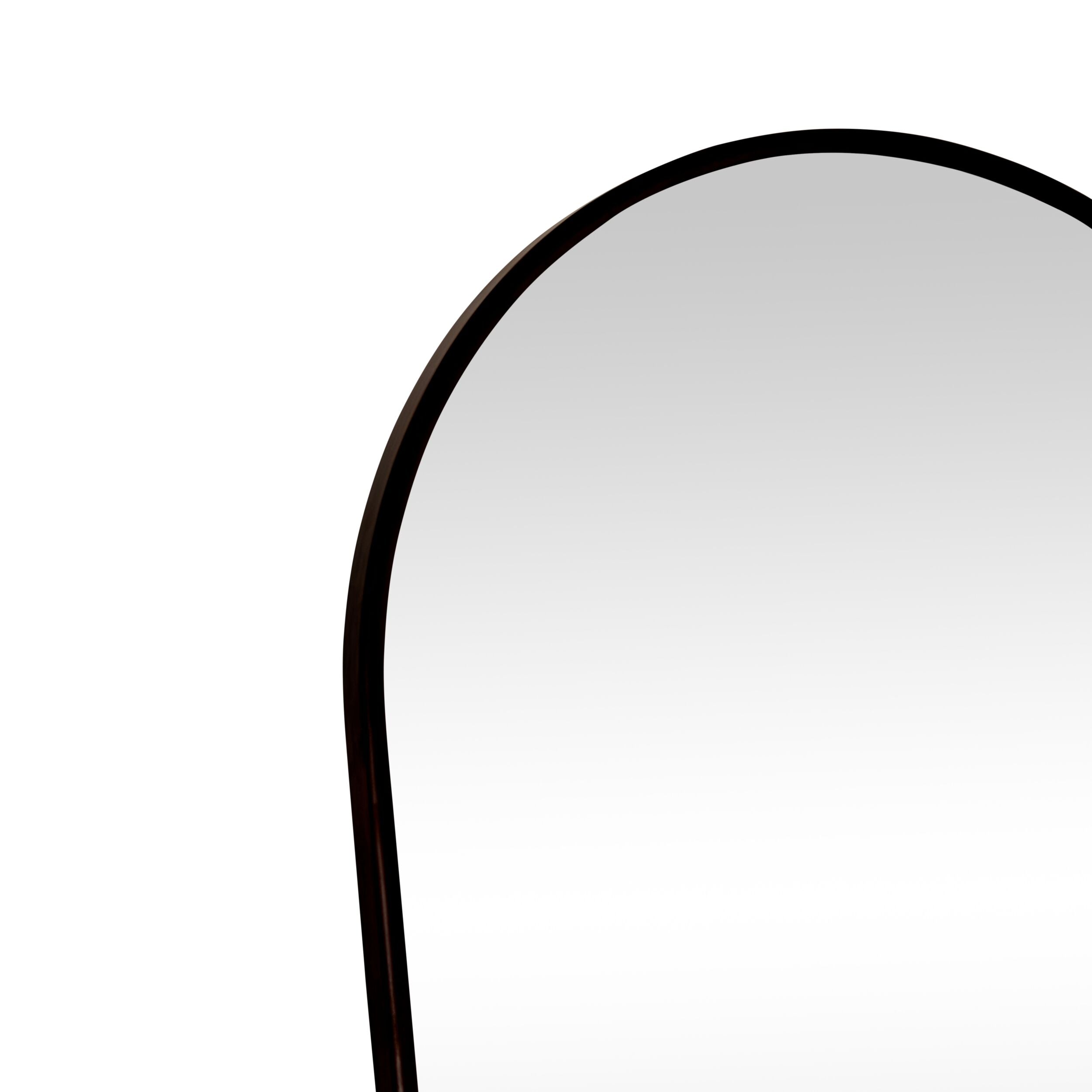Walnut Wooden Arched Floor Mirror