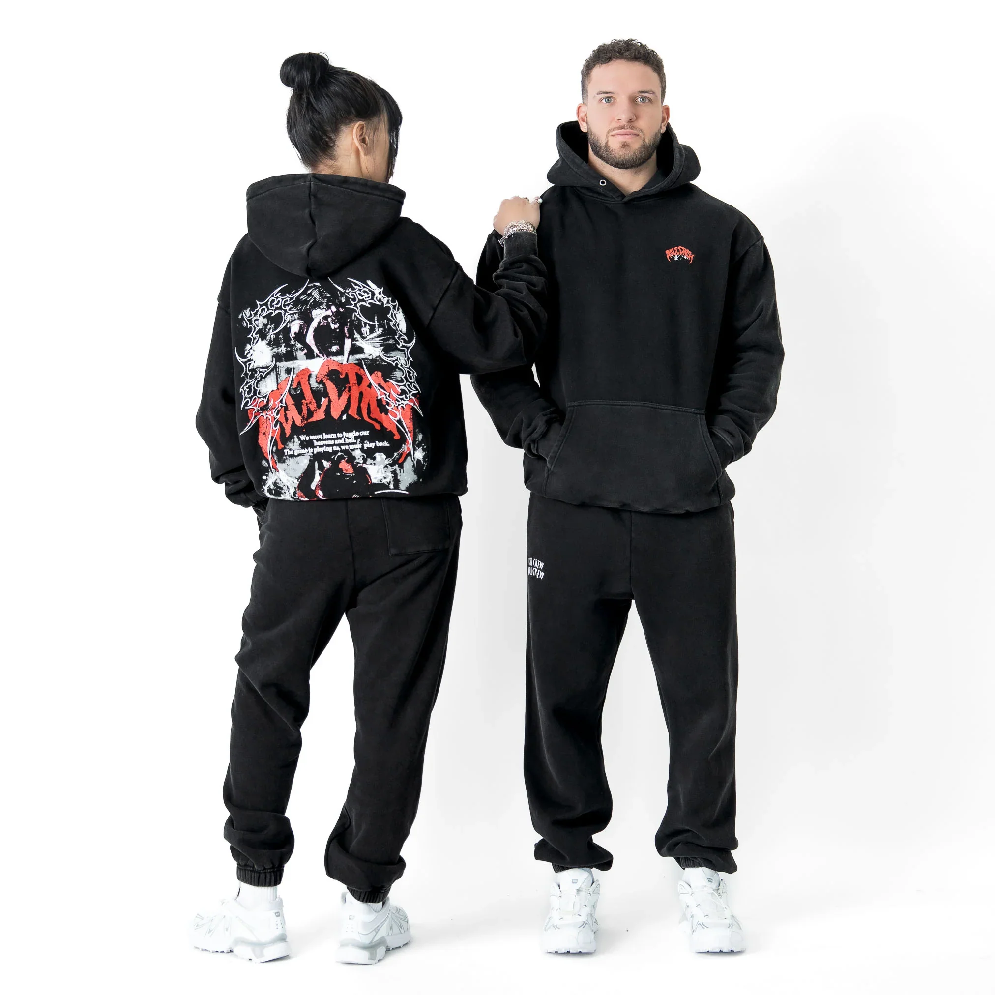 OVERSIZED LUX DUALITY HOODIE - BLACK