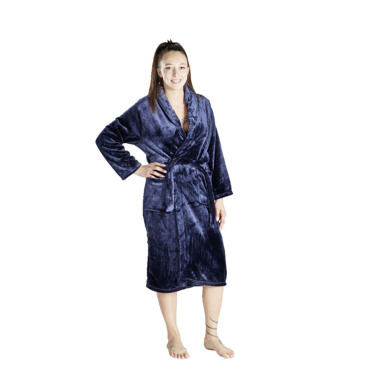 Peignoir mixte flanelle et polyester